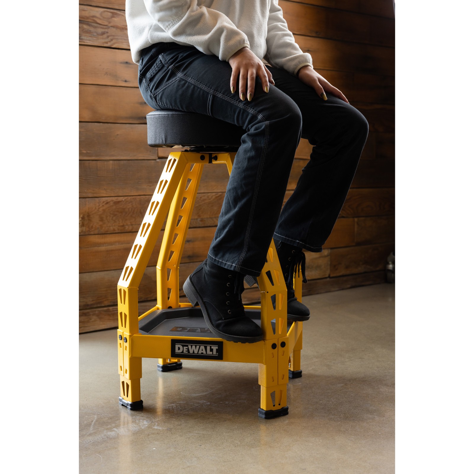 DEWALT Work Bench Height Shop Stool Yellow DXSTFH030KD