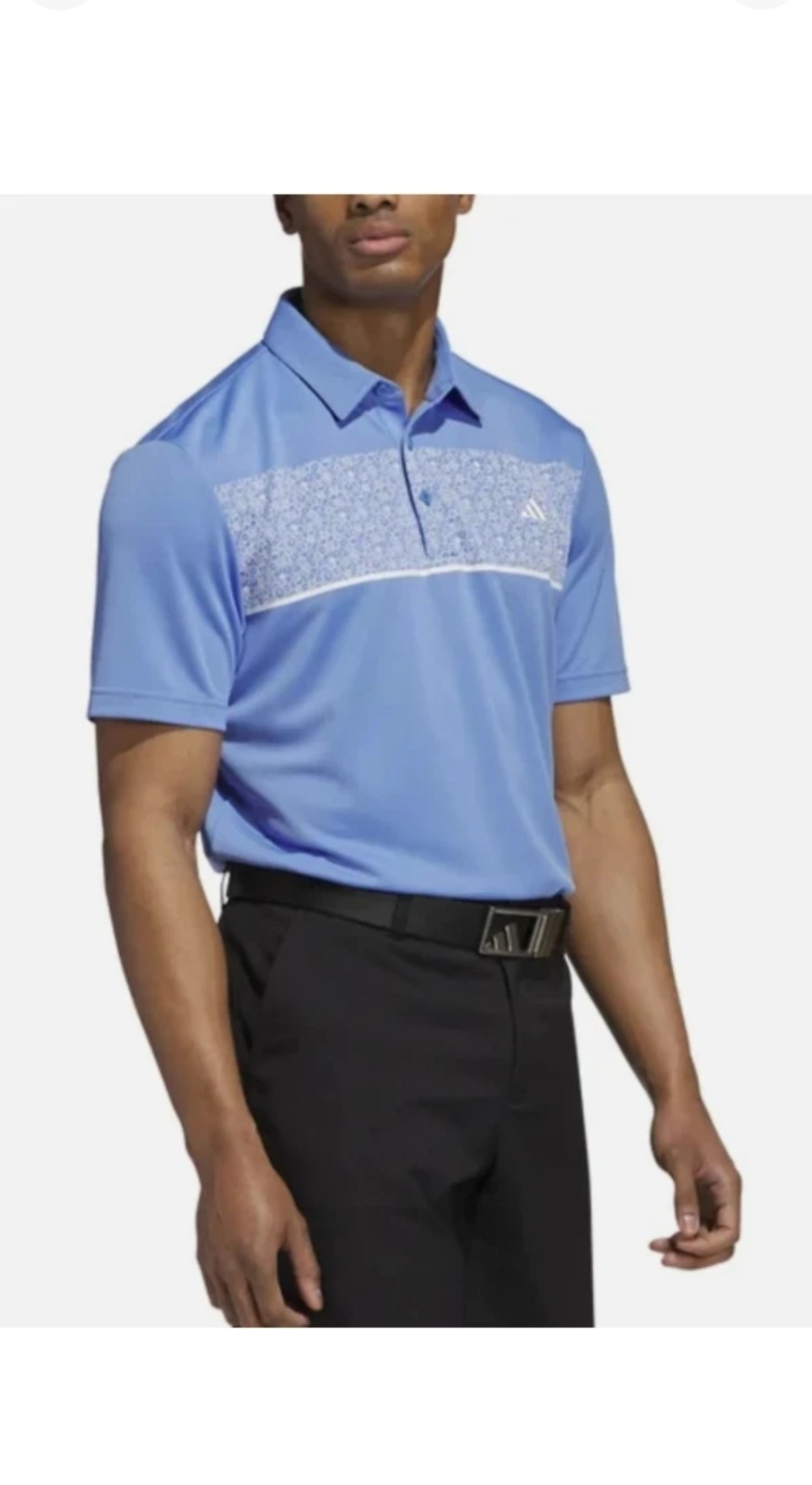 Adidas Men’s Golf Polo Shirt Size S Small Blue Moisture Wicking