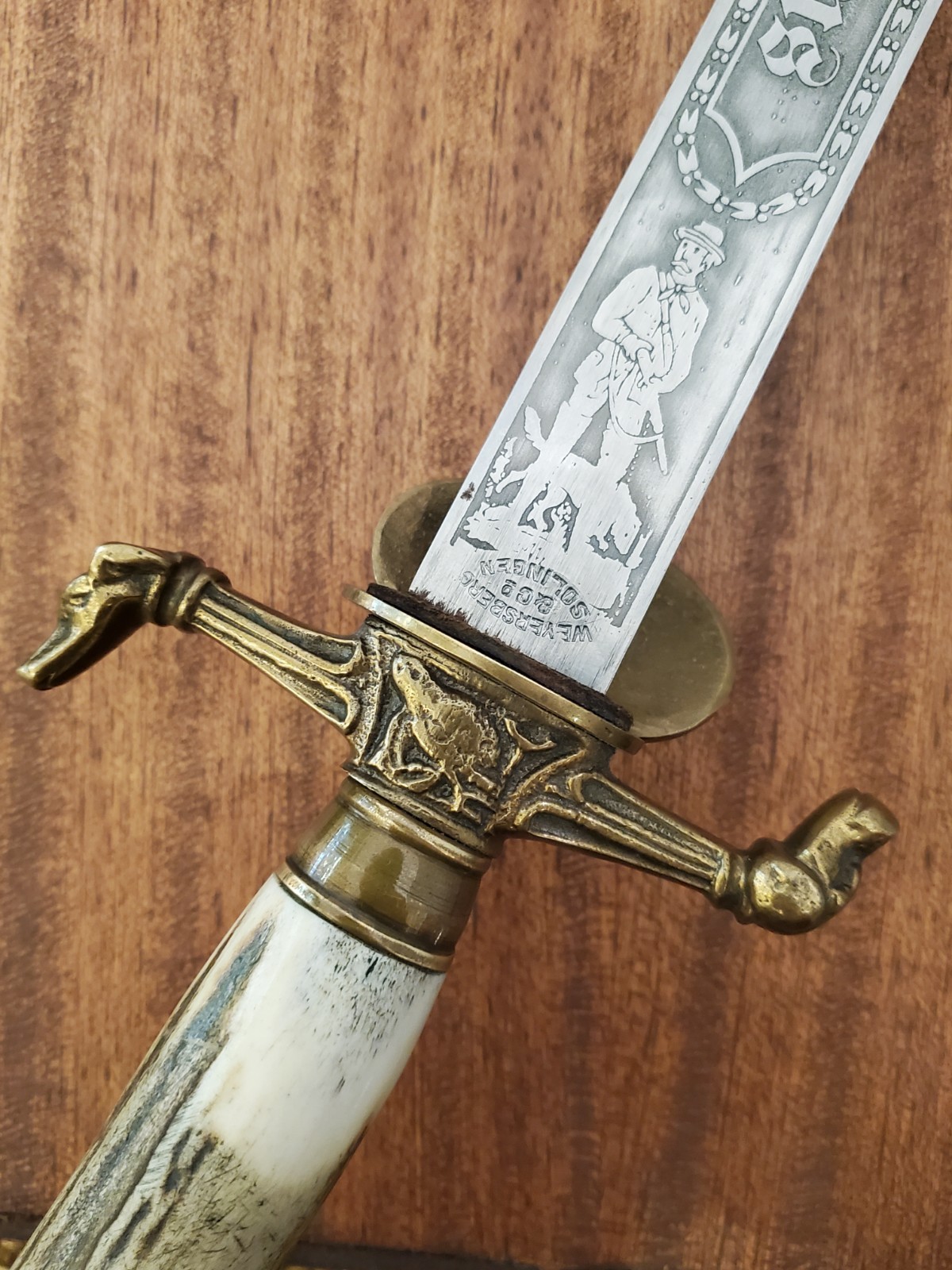 German Weyersberg & Co Solingen Hirschfanger Hunting Dagger"Gott Mit Uns" c.1900