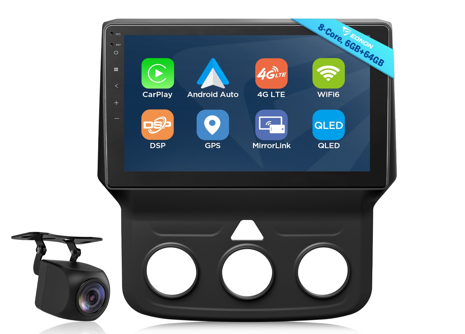 9 inch QLED 6+64 Android Car Stereo GPS Navigation for Ram 1500 2013-2018 4G LTE