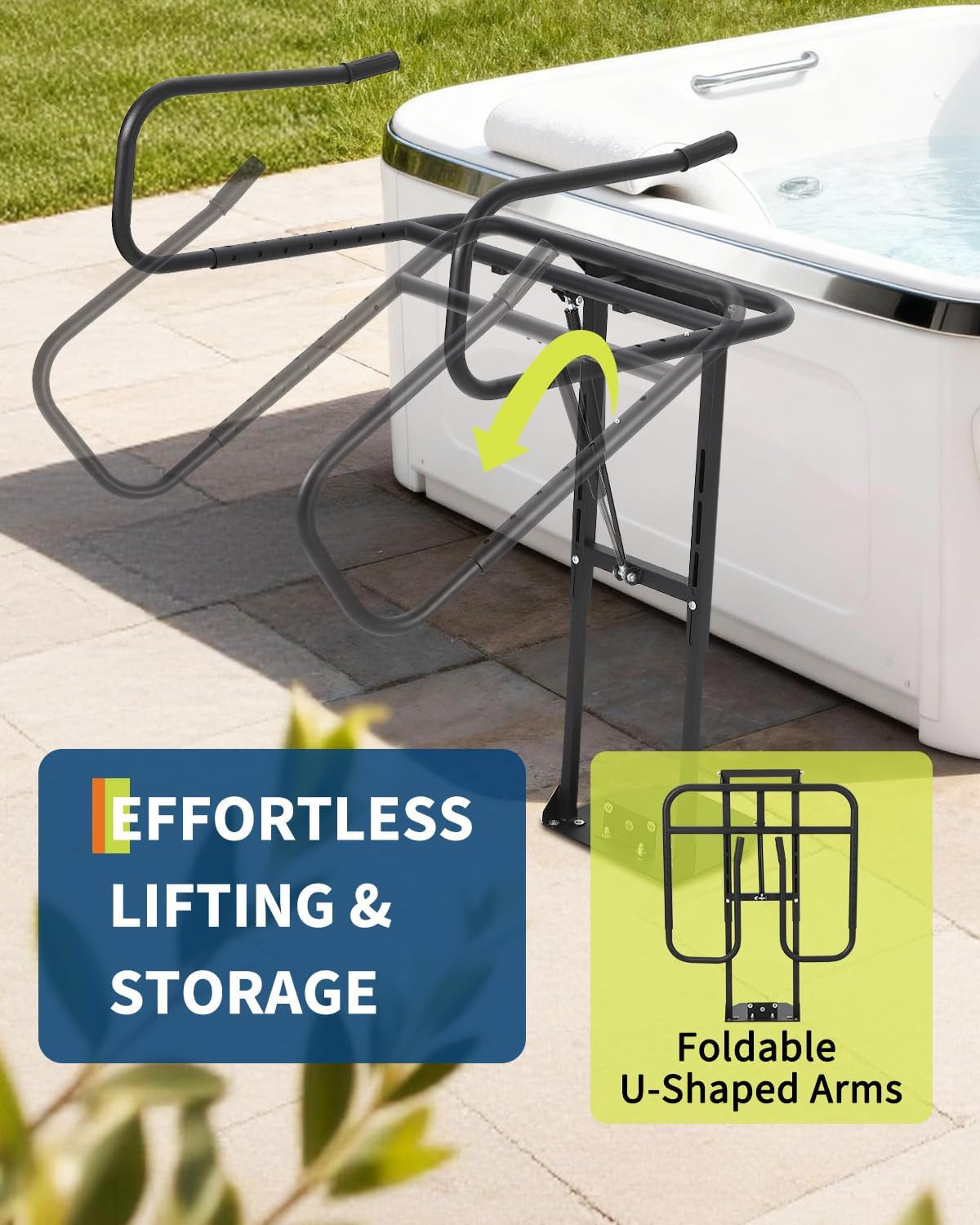 Universal Hydraulic Spa Cover Lifter for Hot Tubs 32"-52" Wide