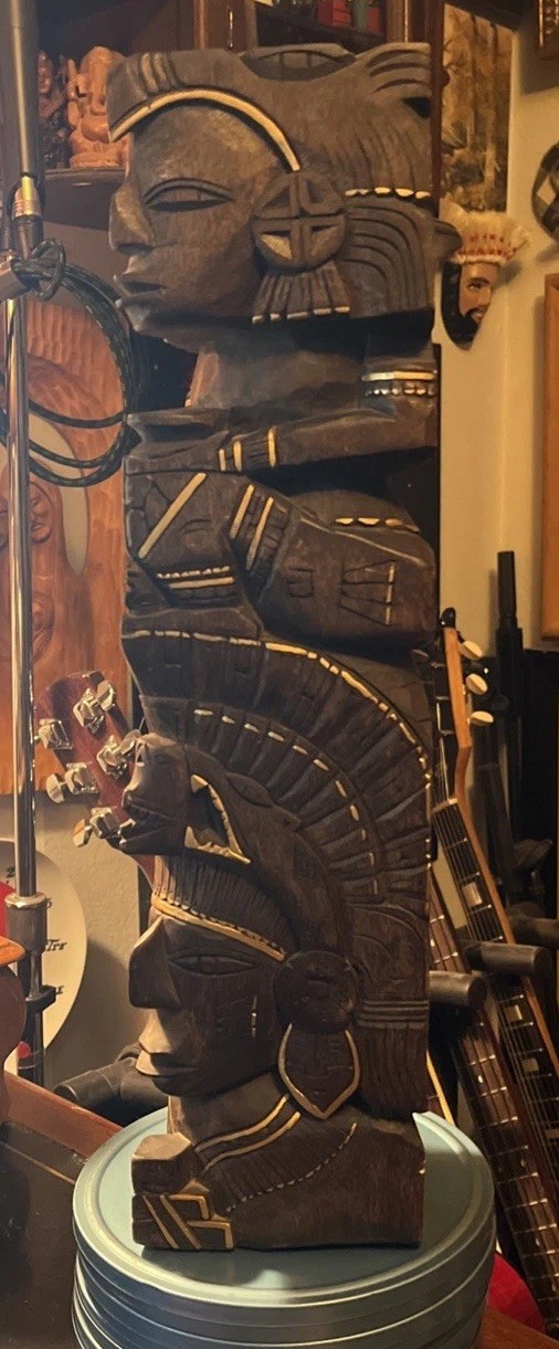 Aztec Maya Mesoamerica Totem Medicine Man Artifact Stelae Sculpture idol wood