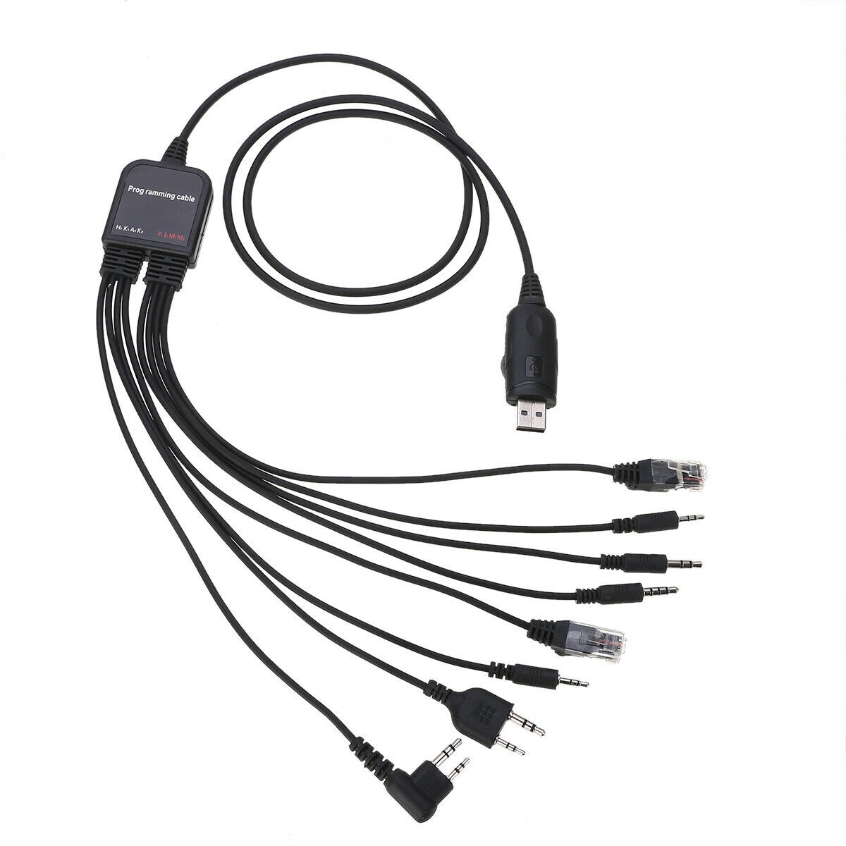 8 in 1 USB Programming Cable+Software CD For Motorola Baofeng Kenwood HYT Radio