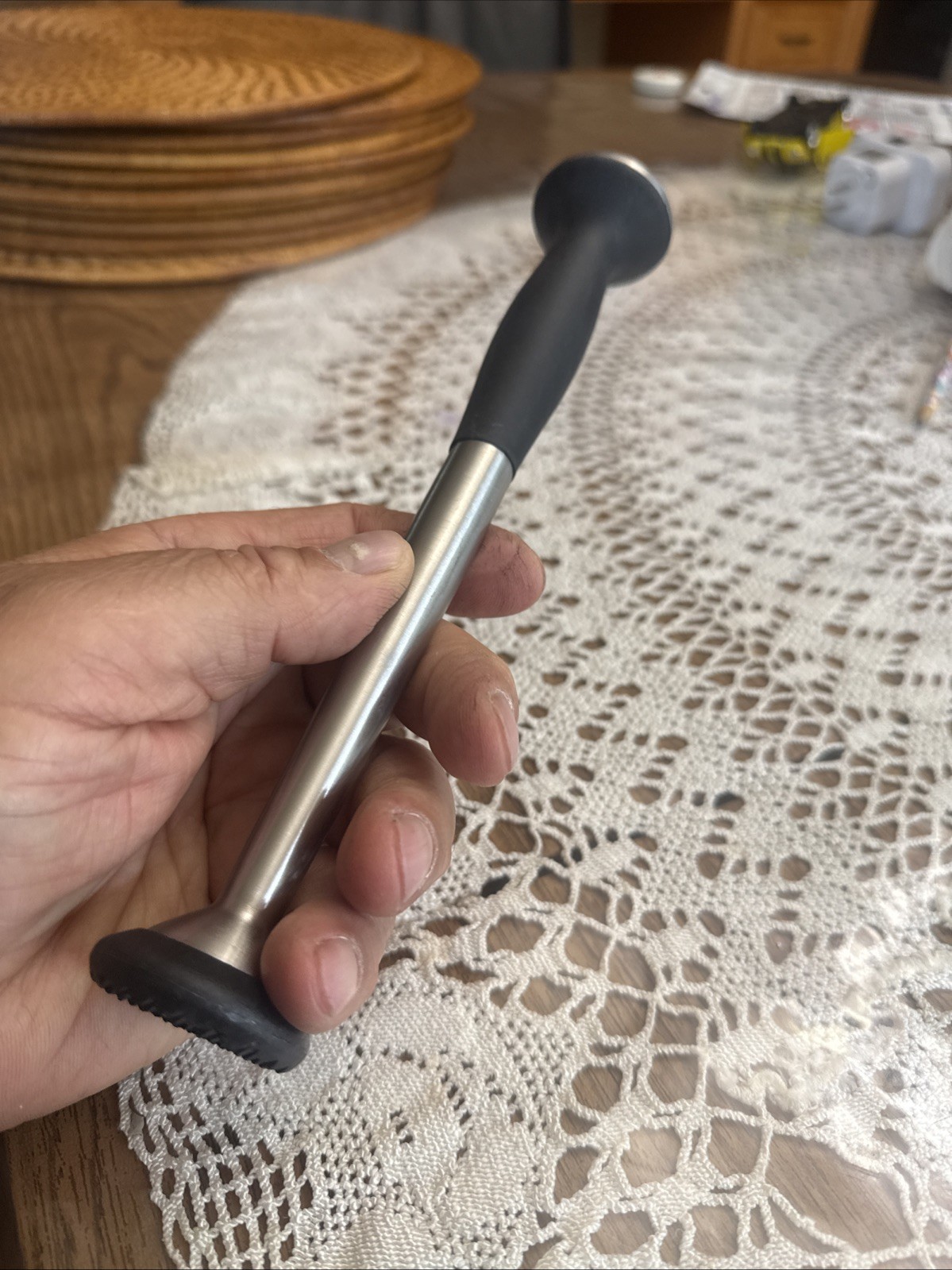 9" Stainless Steel OXO COCKTAIL MUDDLER - Bar Drink Mixer Tool