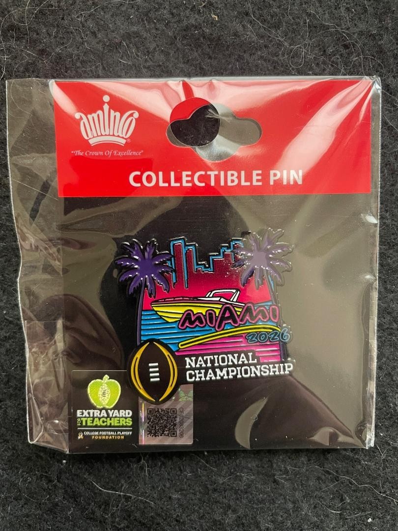 5 Pack of 2026 CFP Championship Miami Indiana Collectible Pins One of Each