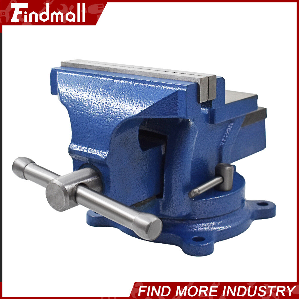 Findmall 5" Bench Vise with Anvil Swivel Locking Base Table Top Clamp Heavy Vice