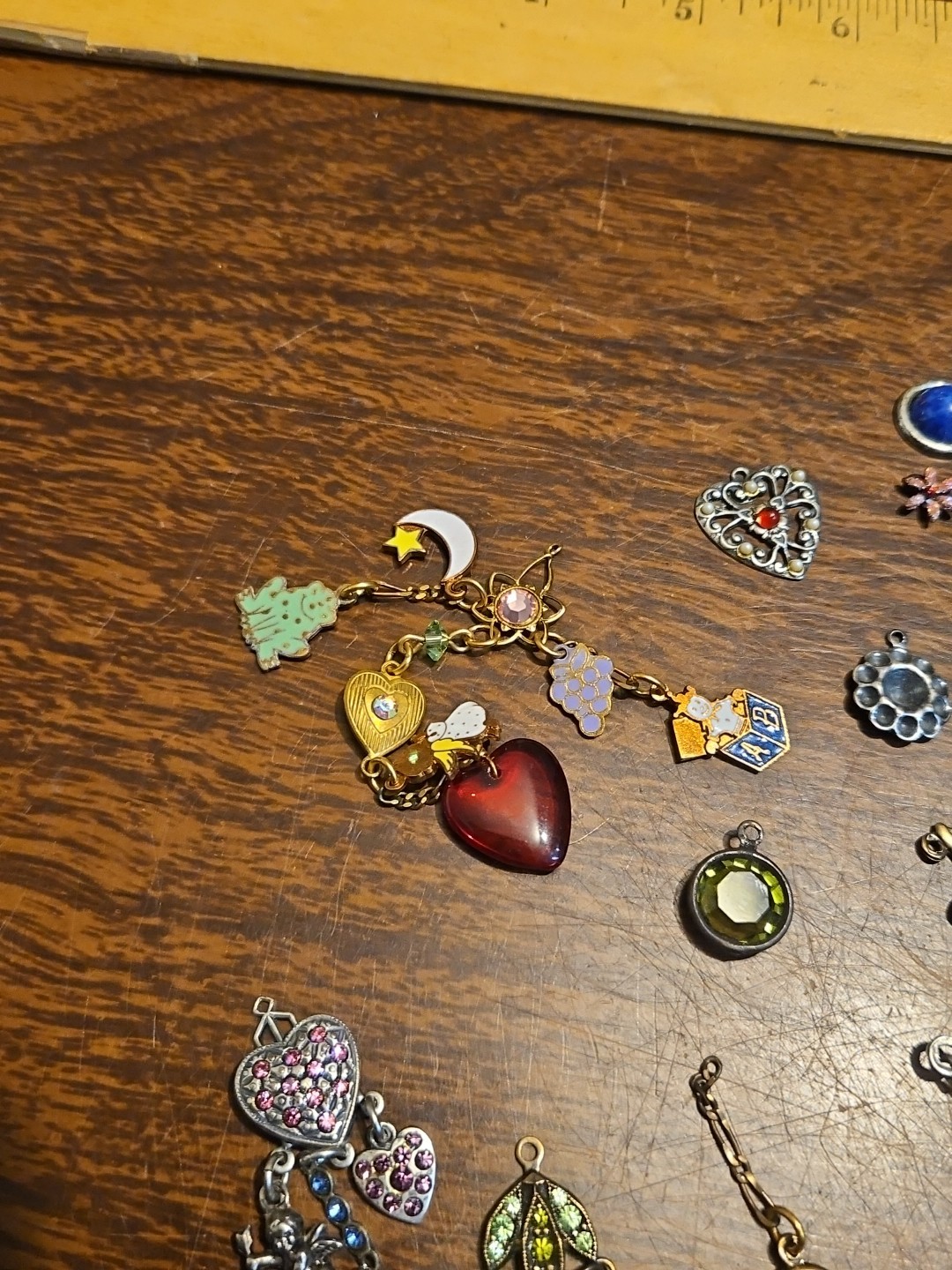 Lot Of 50 Mixed Parts Pcs France Vintage 60s Brass Stampings Findings Jewelry 26