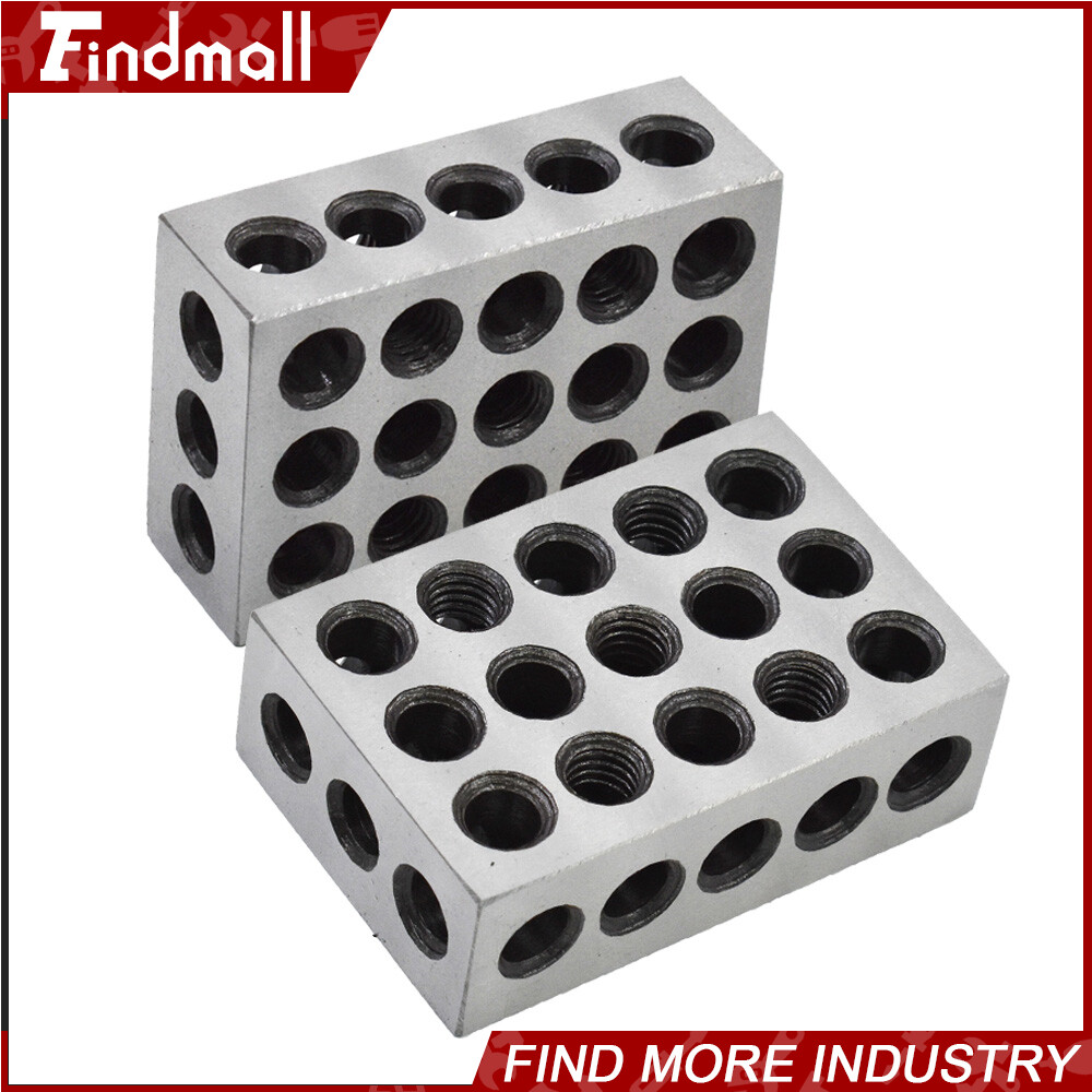 2 Matched Pair Ultra Precision 1-2-3 Blocks 23 Holes .0001" Machinist 123 Jig