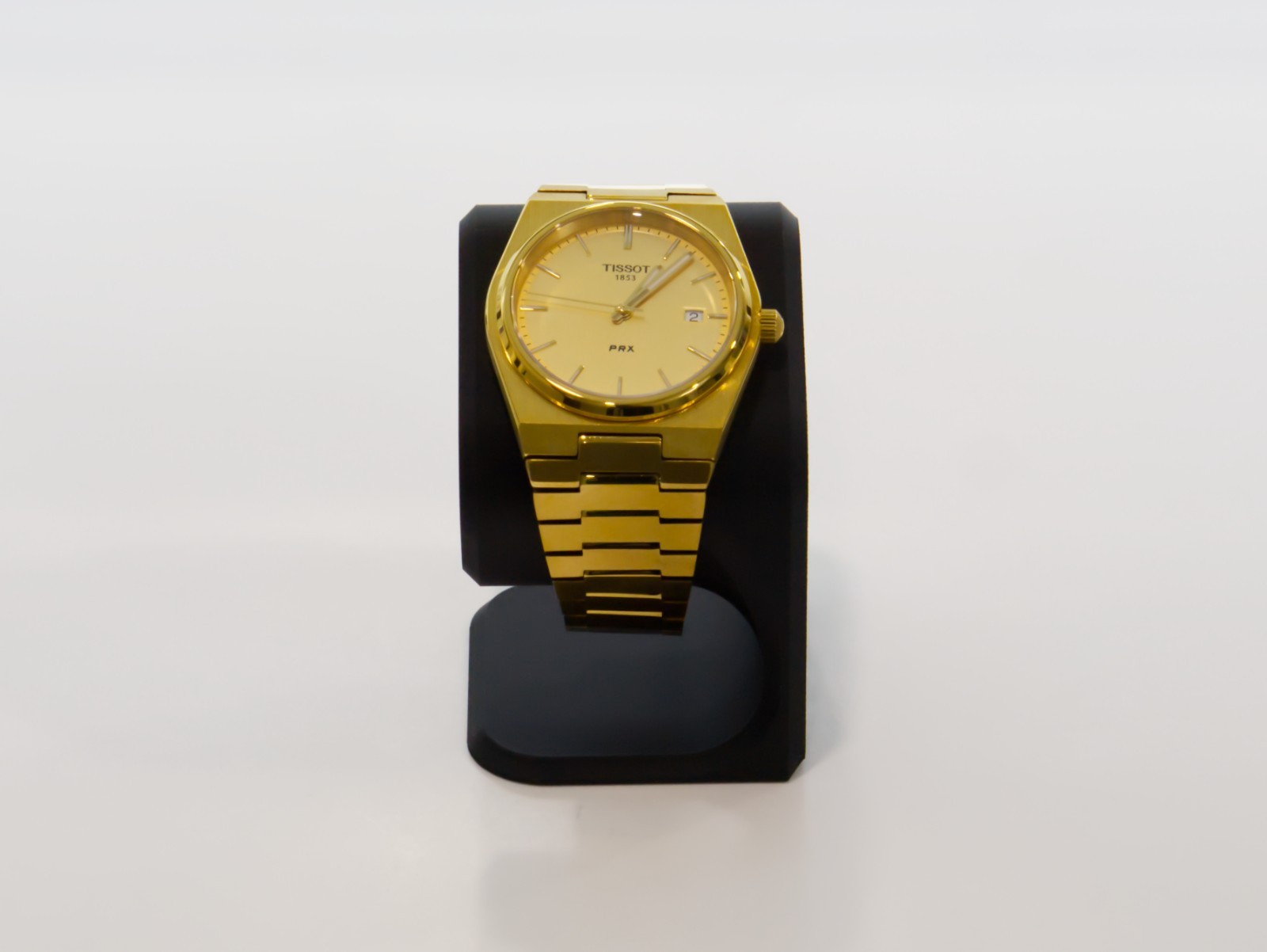 Sleek Stylish Modern Watch Display Stand for Desk or Case - Charcoal Black