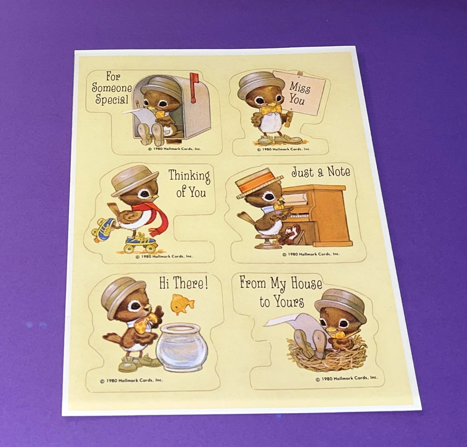 Vintage Hallmark Spencer Sparrow Bird Stickers