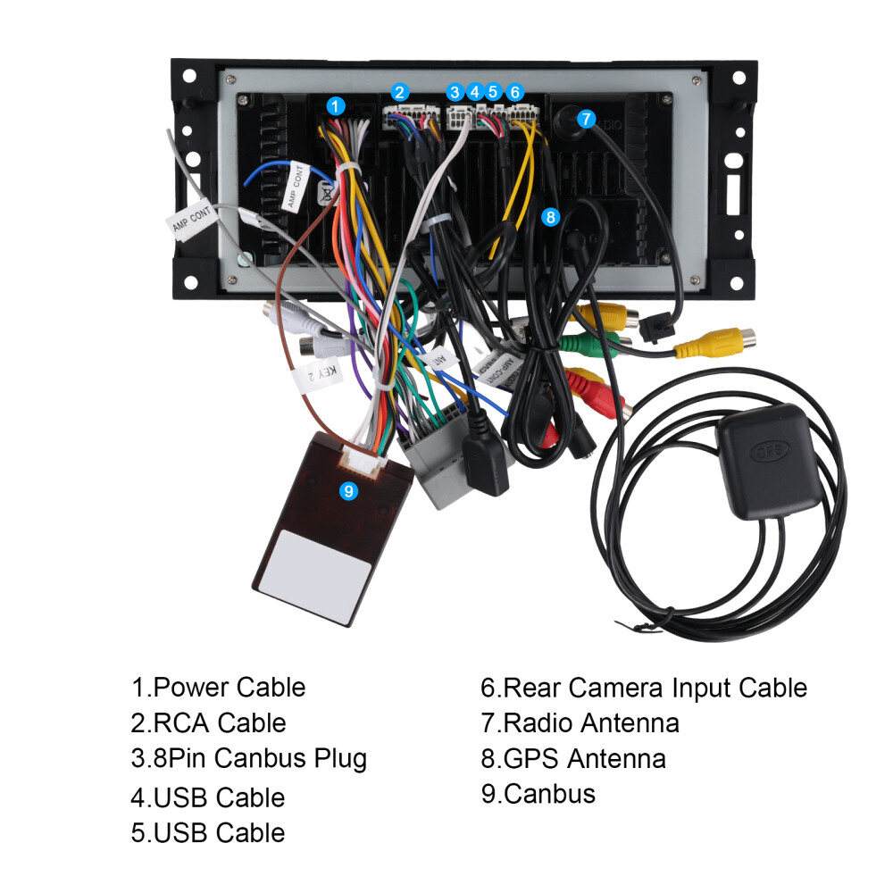 For 2006 2007 2008 DODGE RAM 1500 2500 3500 CarPlay Android 13 Radio GPS SWC