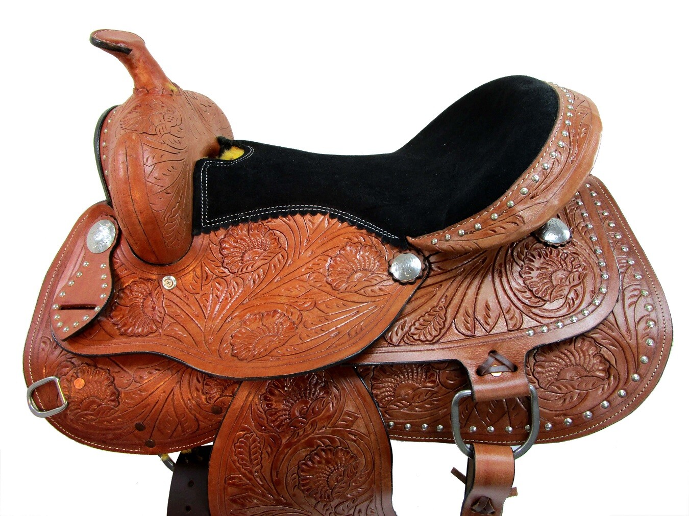 USED WESTERN SADDLE 15 16 17 18 BARREL RACING PLEASURE TRAIL HORSE LEATHER TACK
