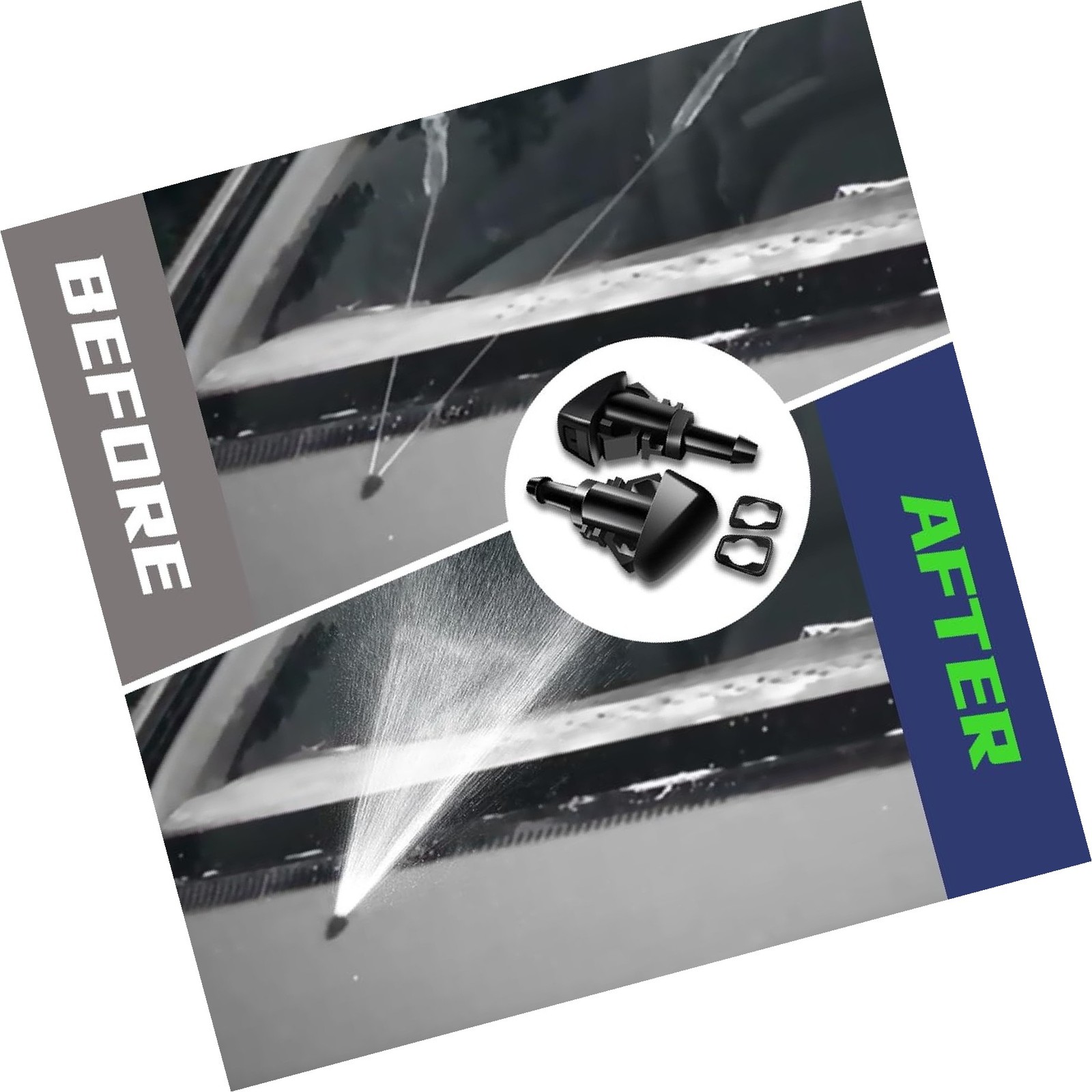 2 PCS Front Windshield Washer Nozzles, Washer Spray Jet Kit Fit for Chrysler,...