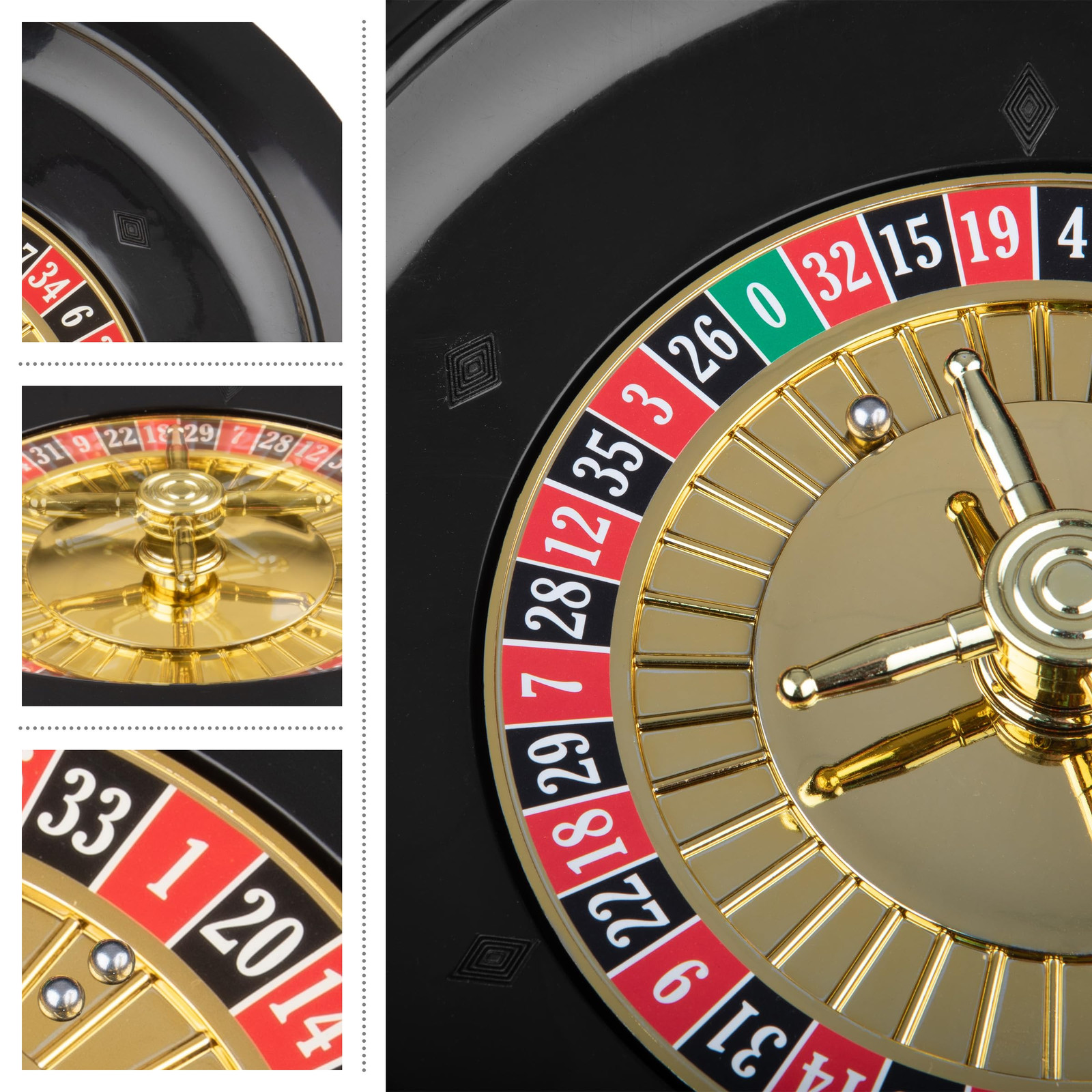 Roulette Table Wheel - 10 Inch Poker Roulette Wheel Set with Spinning Brass T...