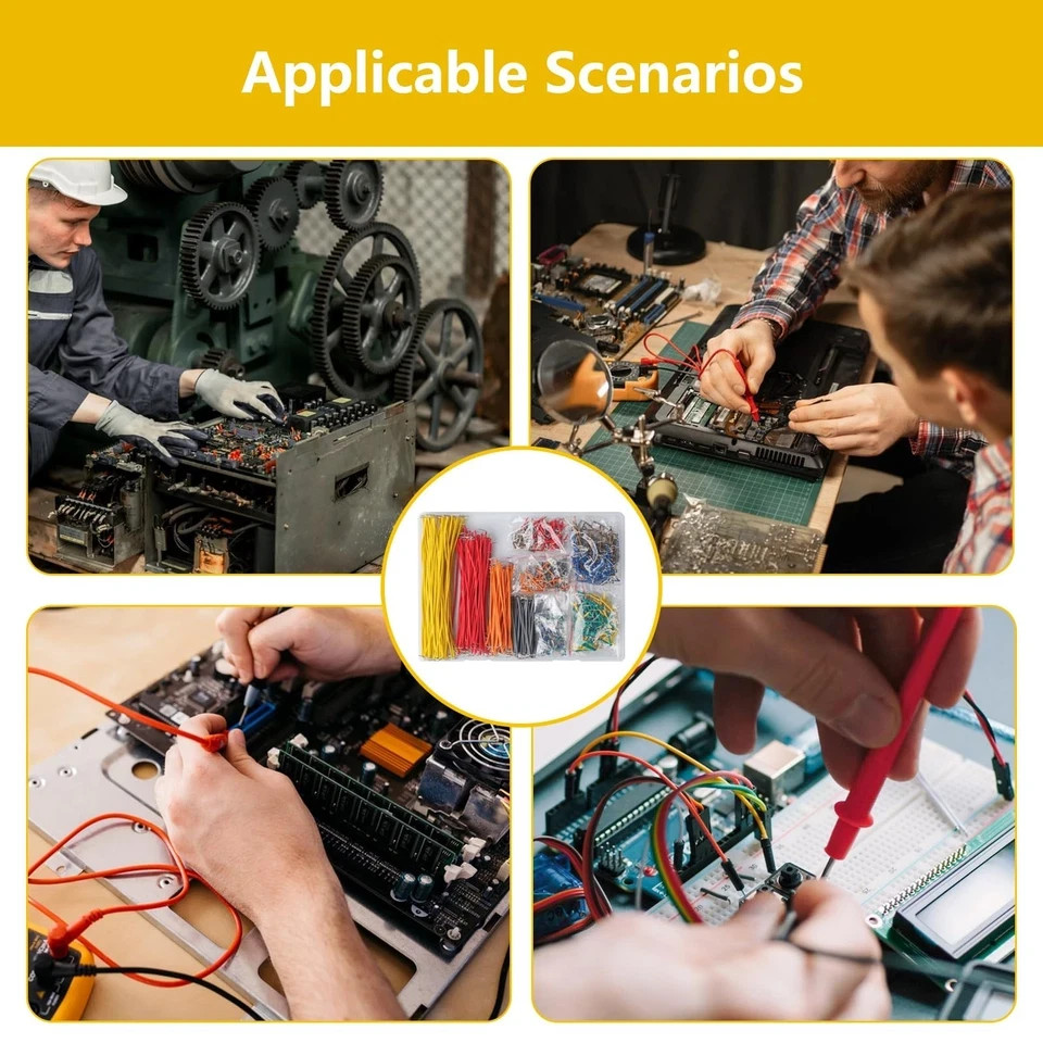 840 Pcs Breadboard Jumper Wires Kit, PCB Breadboard Jumper Wire Cables, Solde...