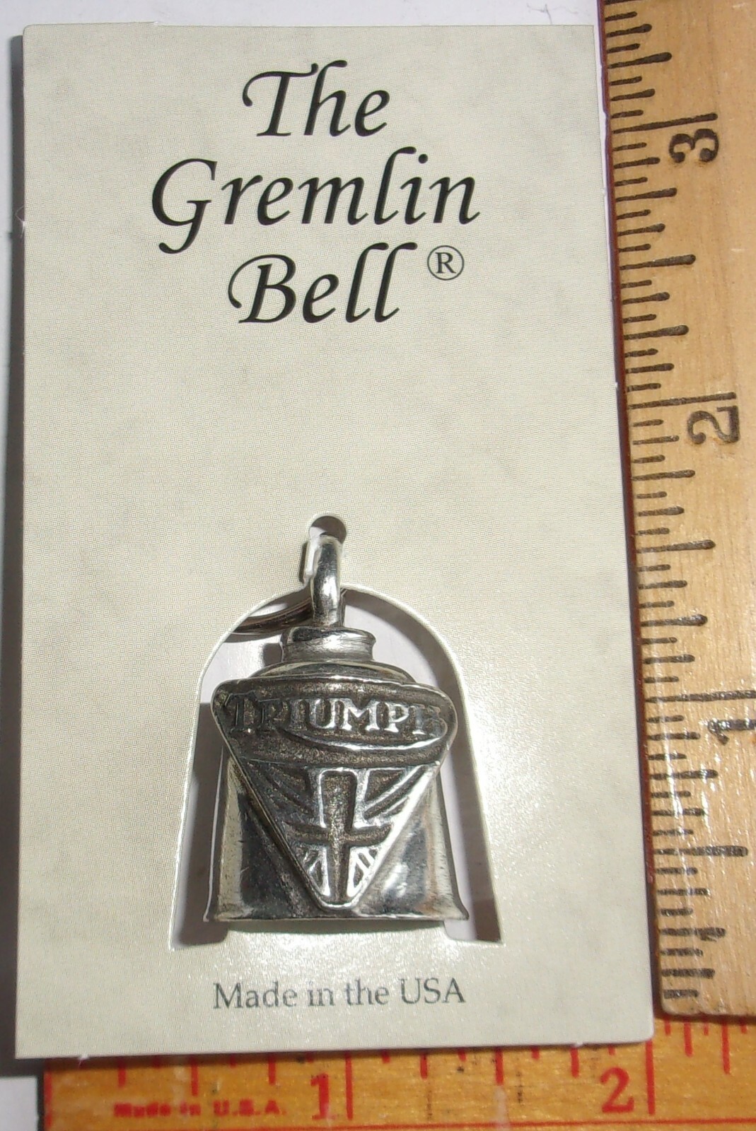 Triumph bell Gremlin good luck motorcycle riding charm ride guardian made USA