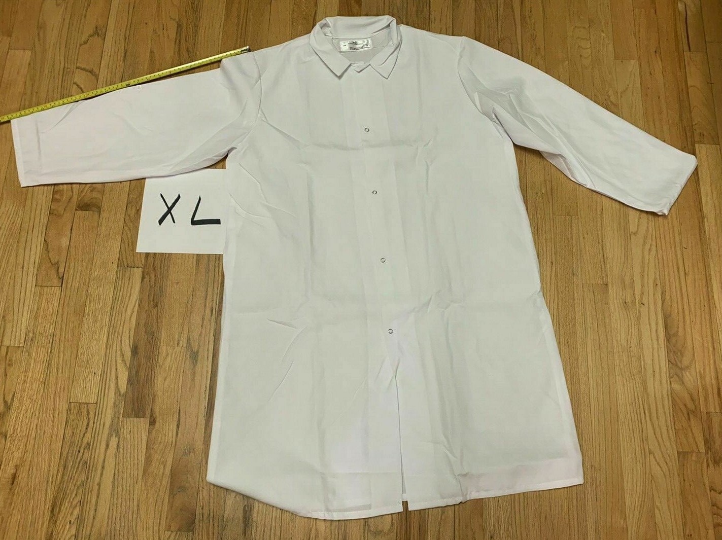 Lot of 5 Coats AGI Gripper-Front Spun Polyester Pocketless Butcher Coat 5 Sizes