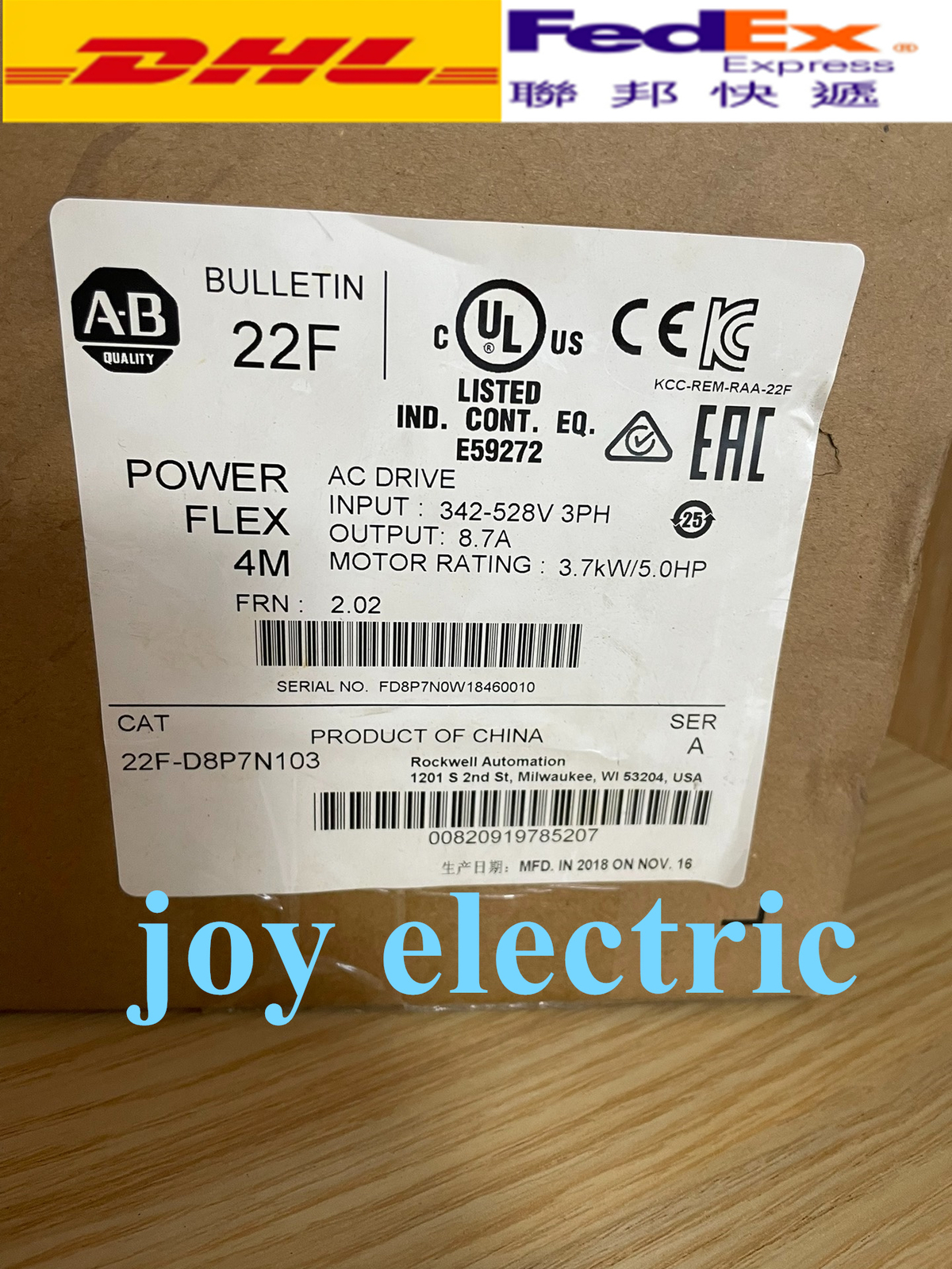 New in box 22F-D8P7N103 PowerFlex 4M 3.7KW 5HP AC Drive 22F-D8P7N103 fast Ship