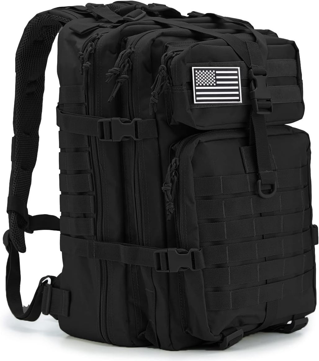 45L Military Tactical Backpacks For Men Camping Hiking Trekking Daypack Black