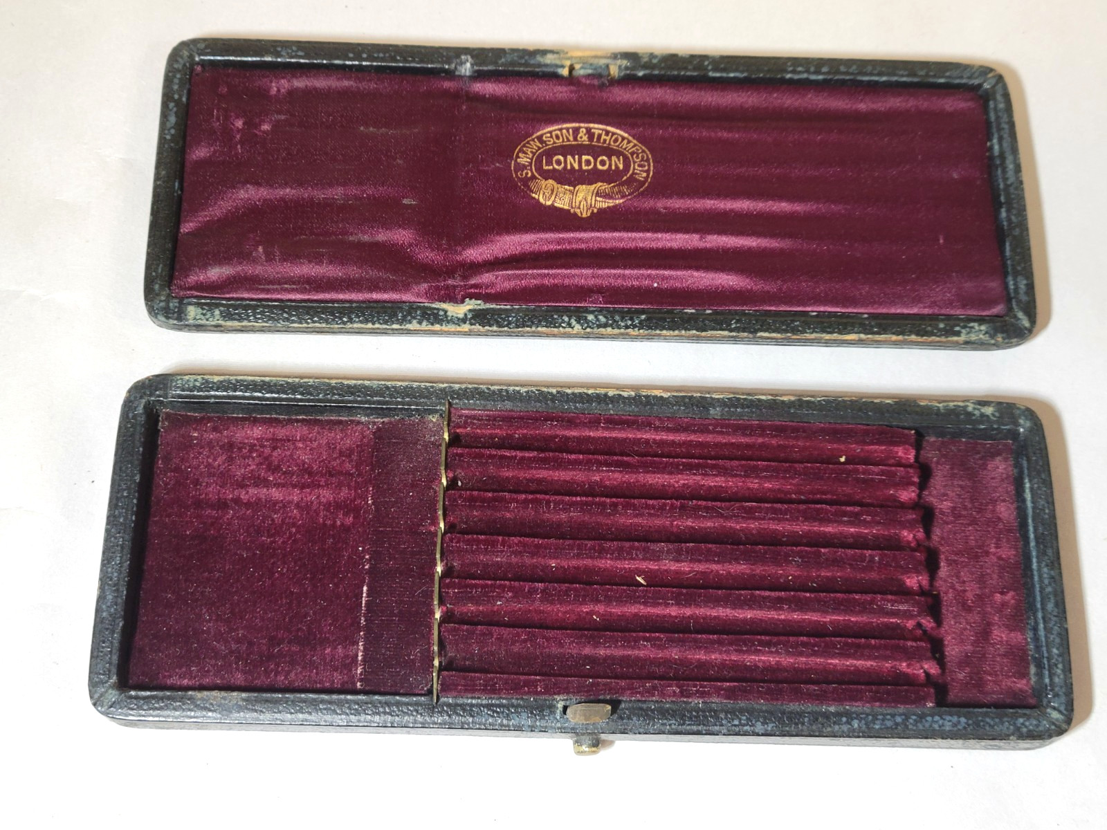 1870's S. Maw Son Thompson 6-Scalpel Surgical Set, Case Antique Medical Tools