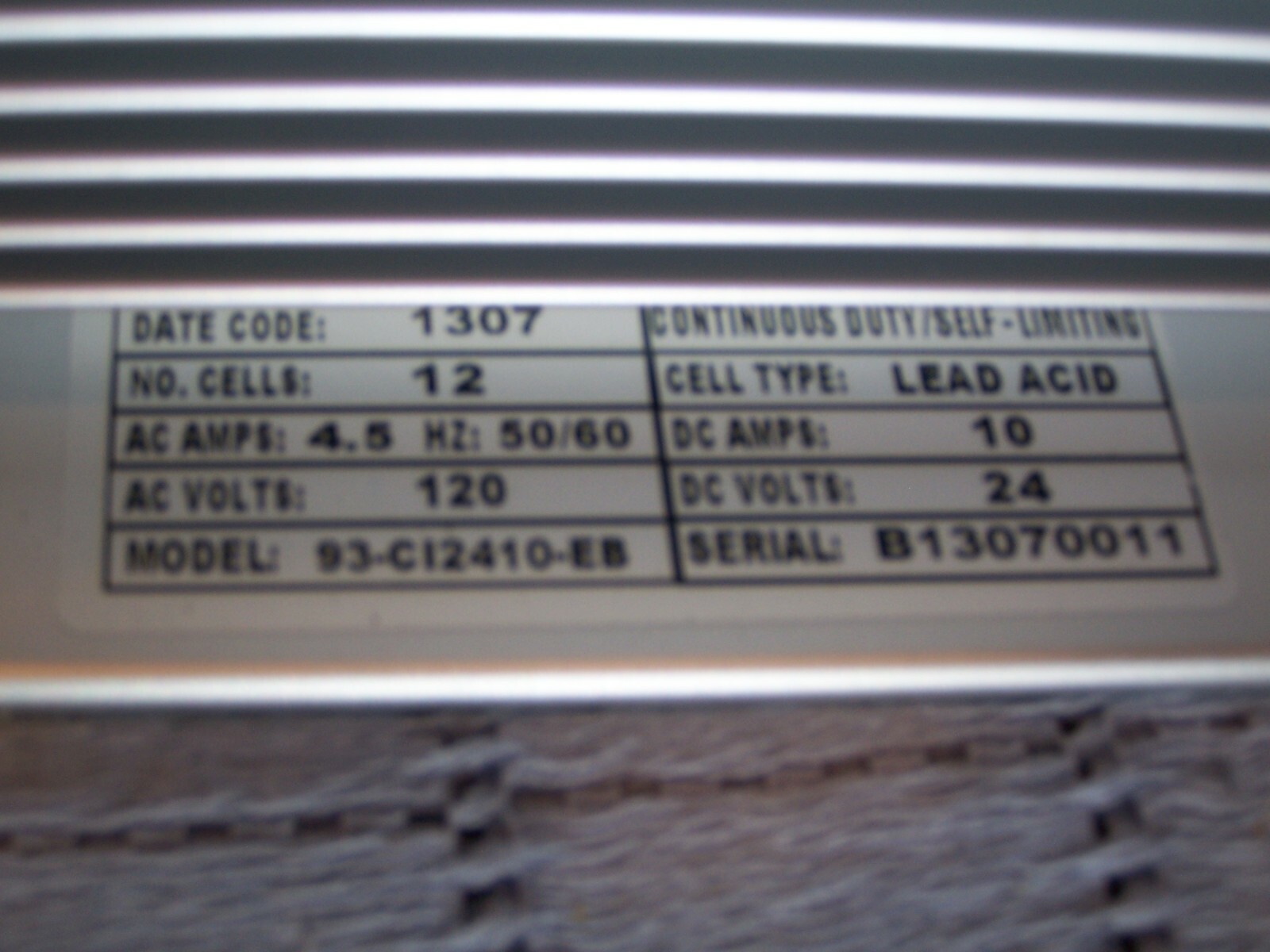 Charles Industries Generator Battery C Charger 24 Volt DC 120 Volt AC 10 Amps