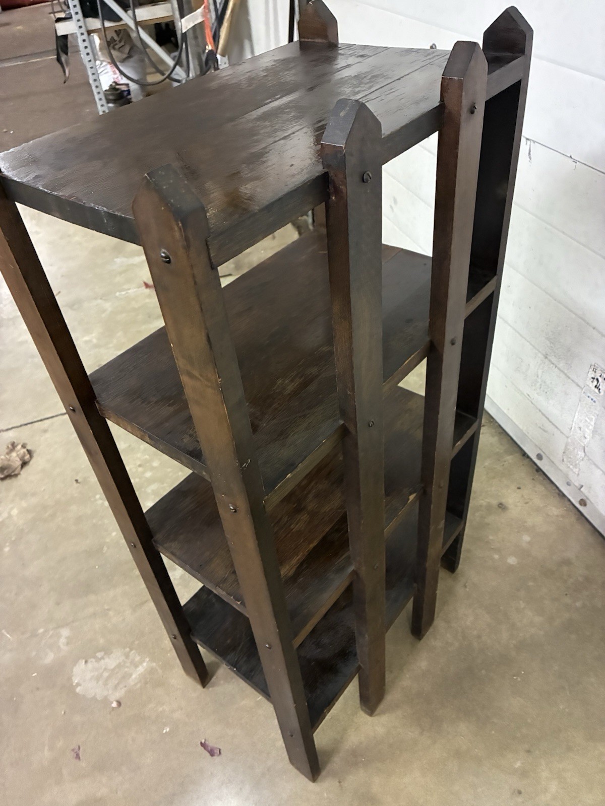 ANTIQUE ARTS & CRAFTS MISSION OPEN BOOKCASE ALL ORIGINAL