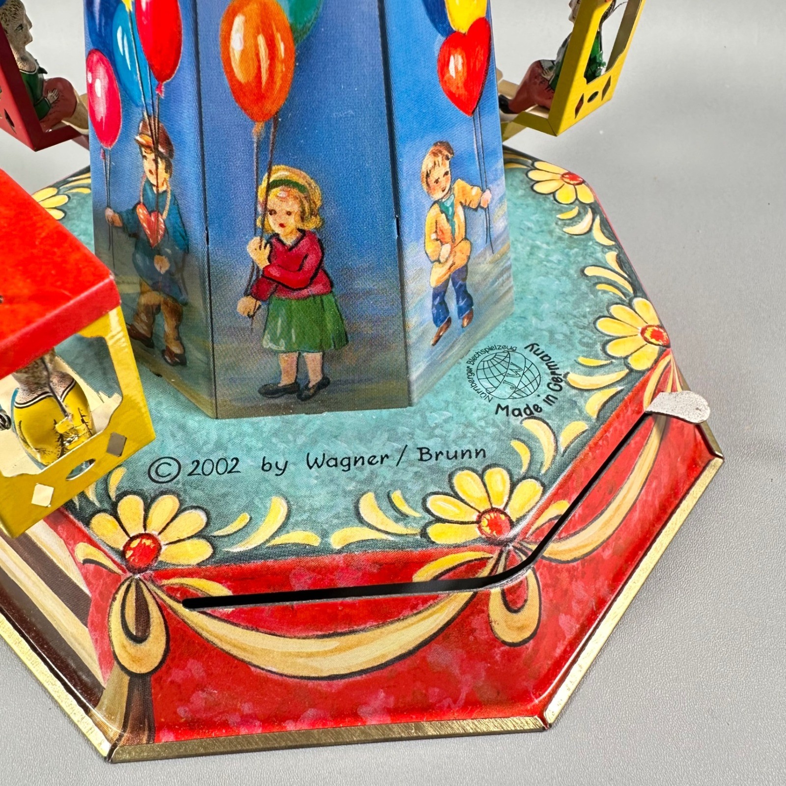German Tin Toy Carousel Wagner Brunn 2002 Reproduction Carrousel w/Box Vintage