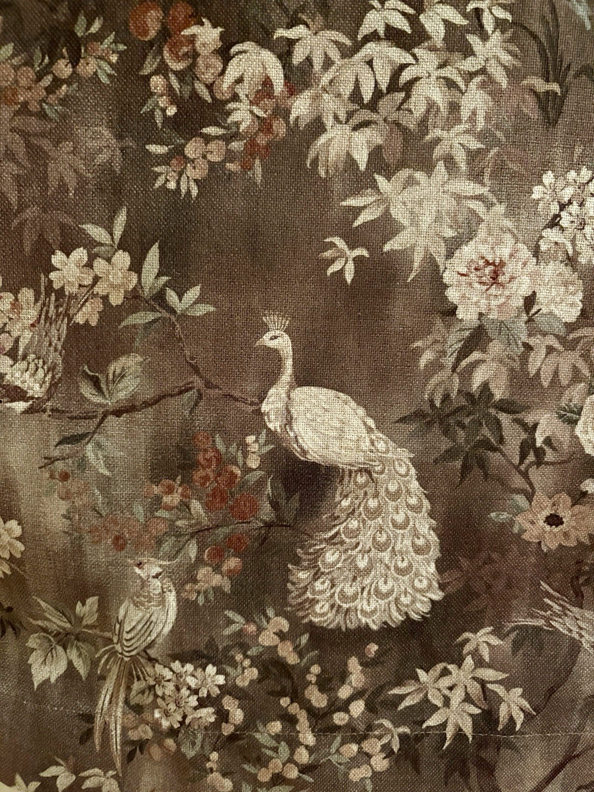 Anatara Tapestry Peacock Bird Floral Curtains 37x 84 Pair of Window Panels Drape