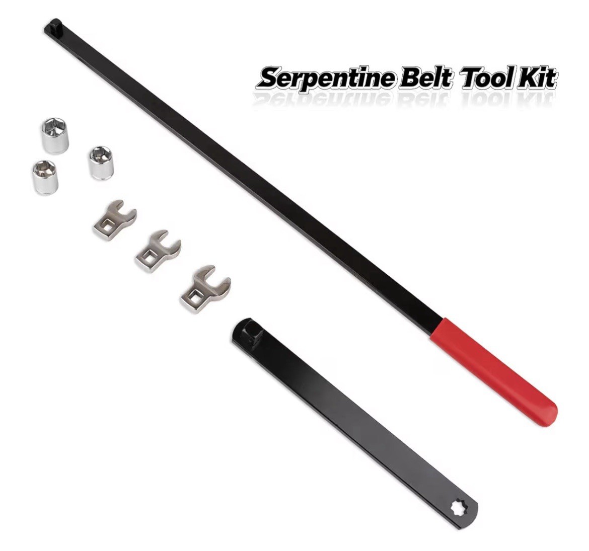 Serpentine Belt Tool Kit,Universal 3/8" 1/2" Drive Serpentine Belt Adjust Tighte