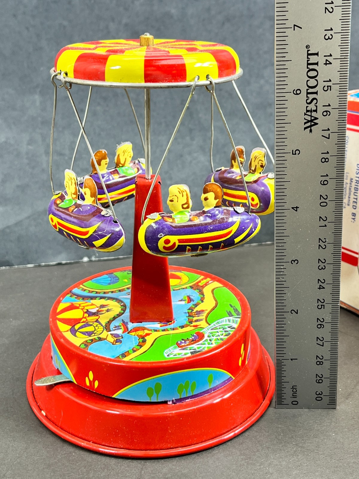 Rocket Ride Carousel Schylling Toys 2000 Vintage Tin Toy NOS in Box TESTED