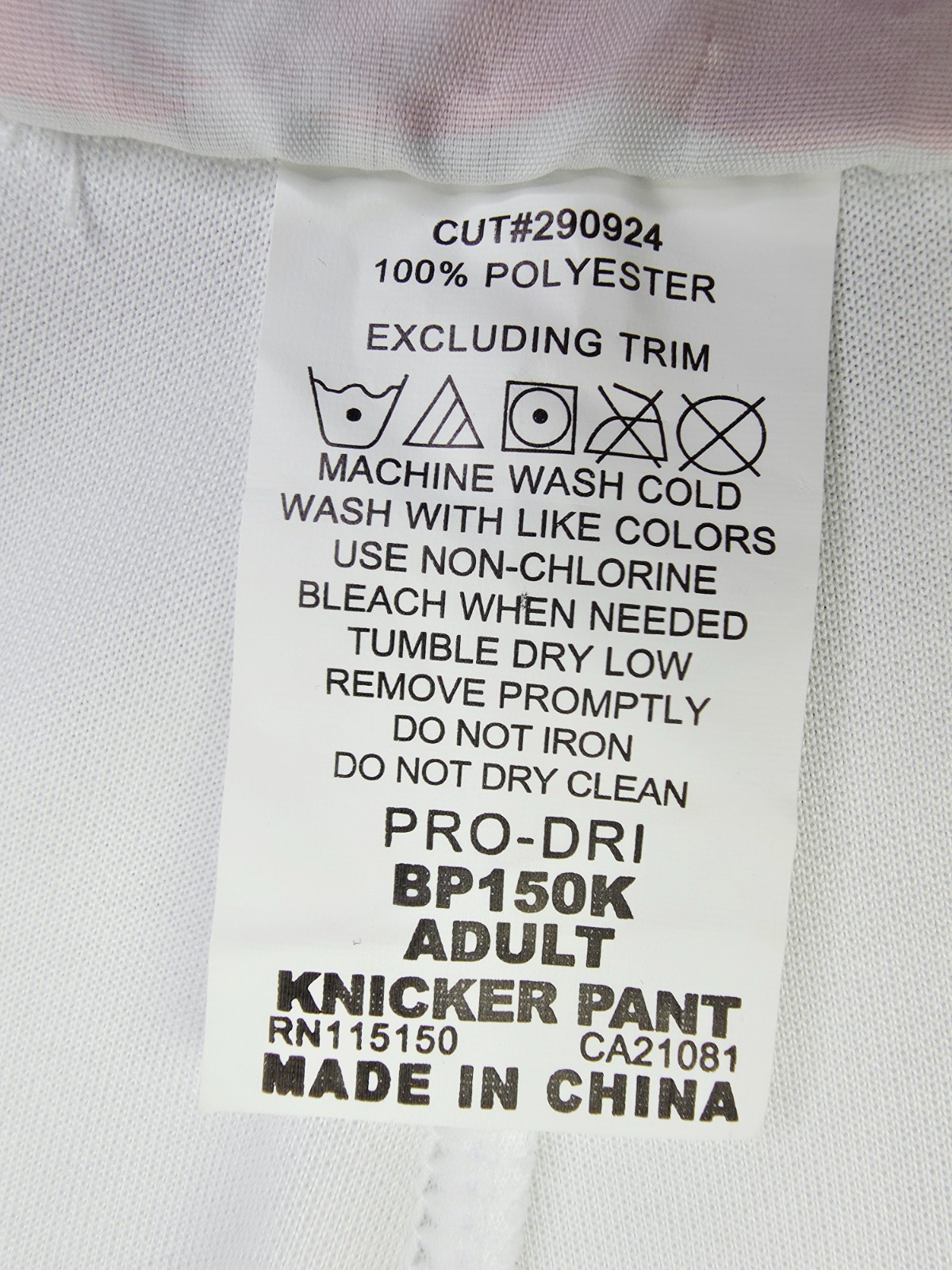 Rawlings Size Large Mens White Baseball Knickers Embroidered Logo Pants NWT