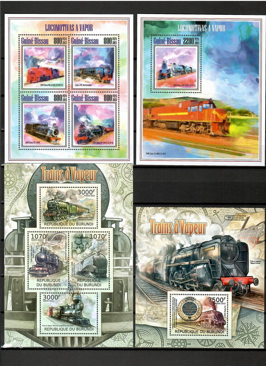 Steam locomotives trains railway 50 sheets MNH Collection [1] until 2014 #CNA162
