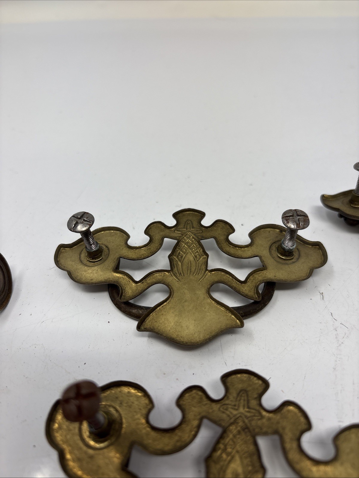 Antique Vintage Beautiful Ornate Victorian Drawer Pull Handle(6)& 2 Knobs