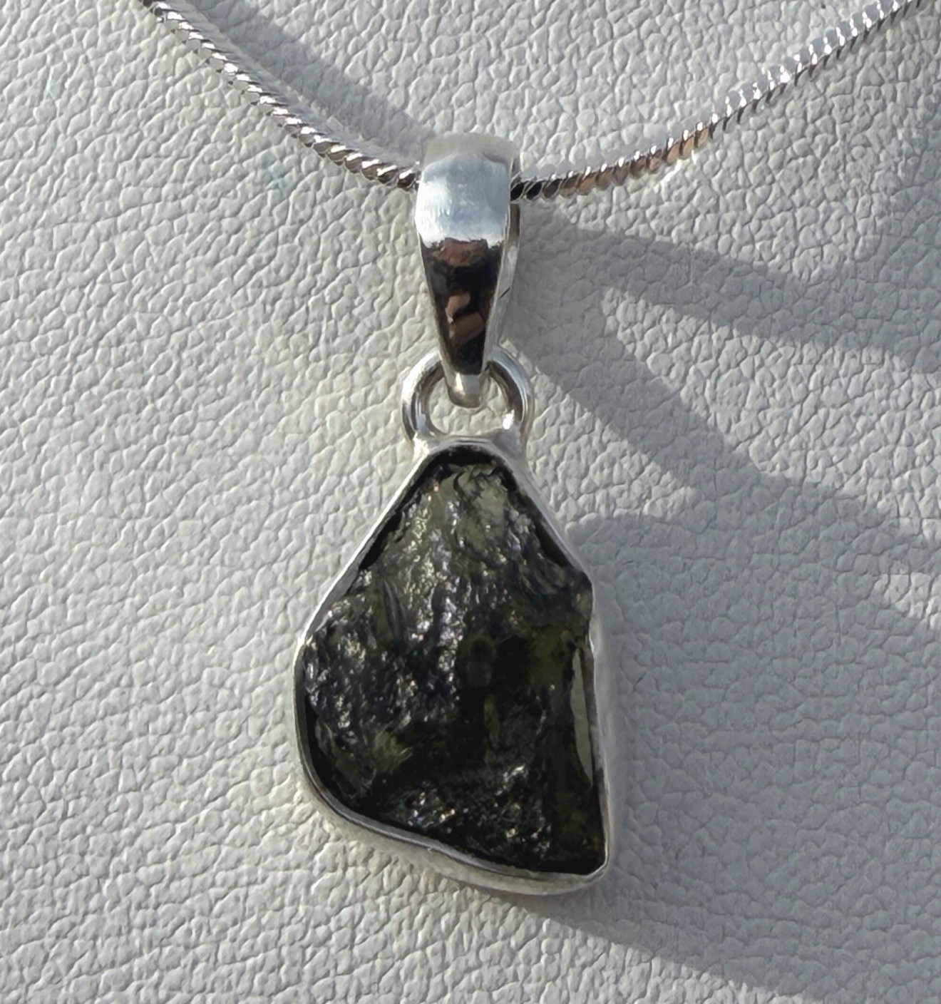 Moldavite Tektite Pendant, Czech Republic, Authentic Moldavite, 1.83g