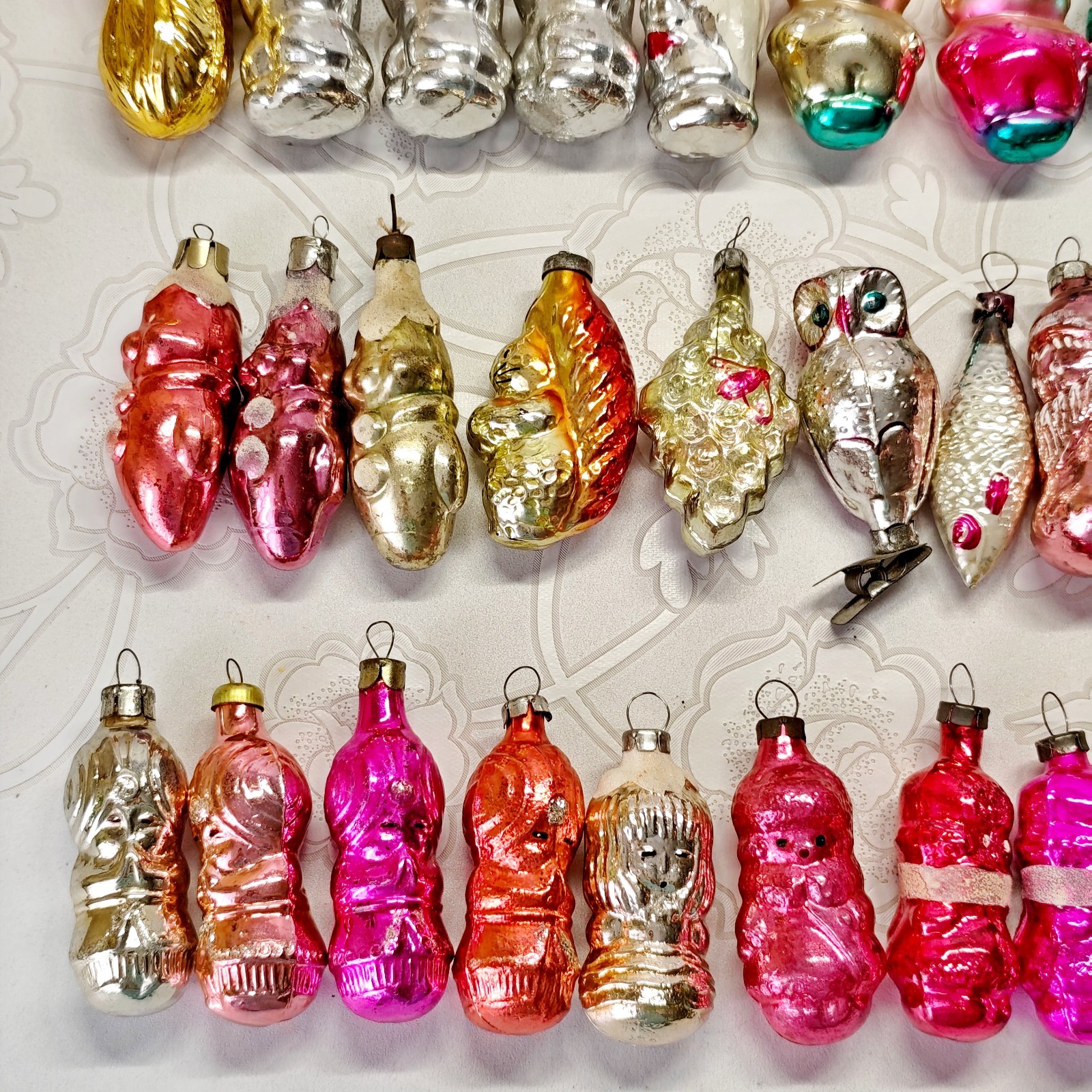 Vintage glass Christmas Ornament character animal decoration soviet USSR №728