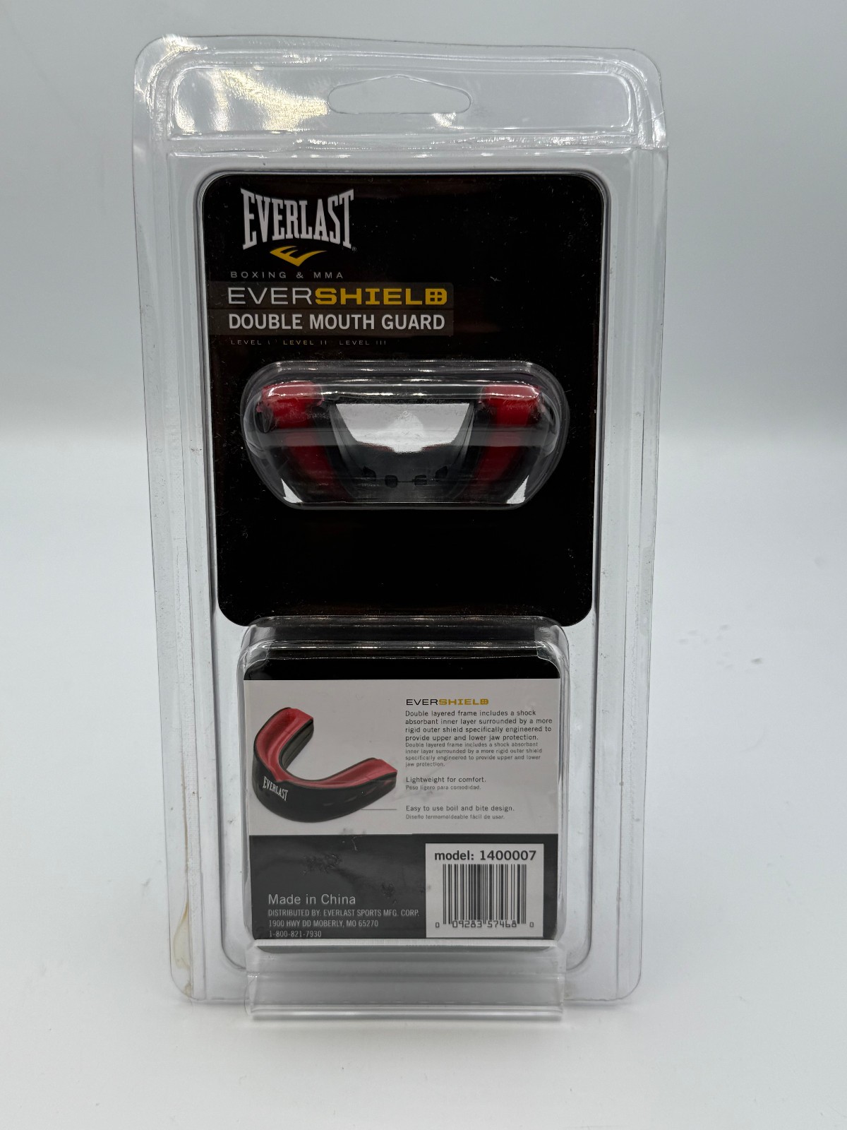 NEW SEALED Everlast Evershield Double Mouthguard & Case Red Boxing & MMA