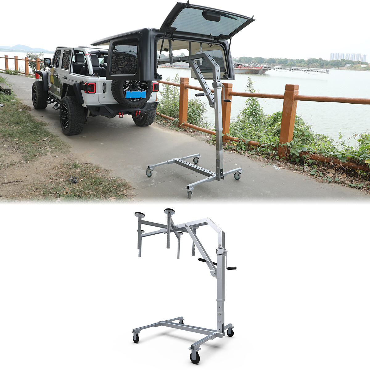 Hard Top Removal Lift Holder Storage For Ford Bronco Jeep JK JL Movable Lift Car