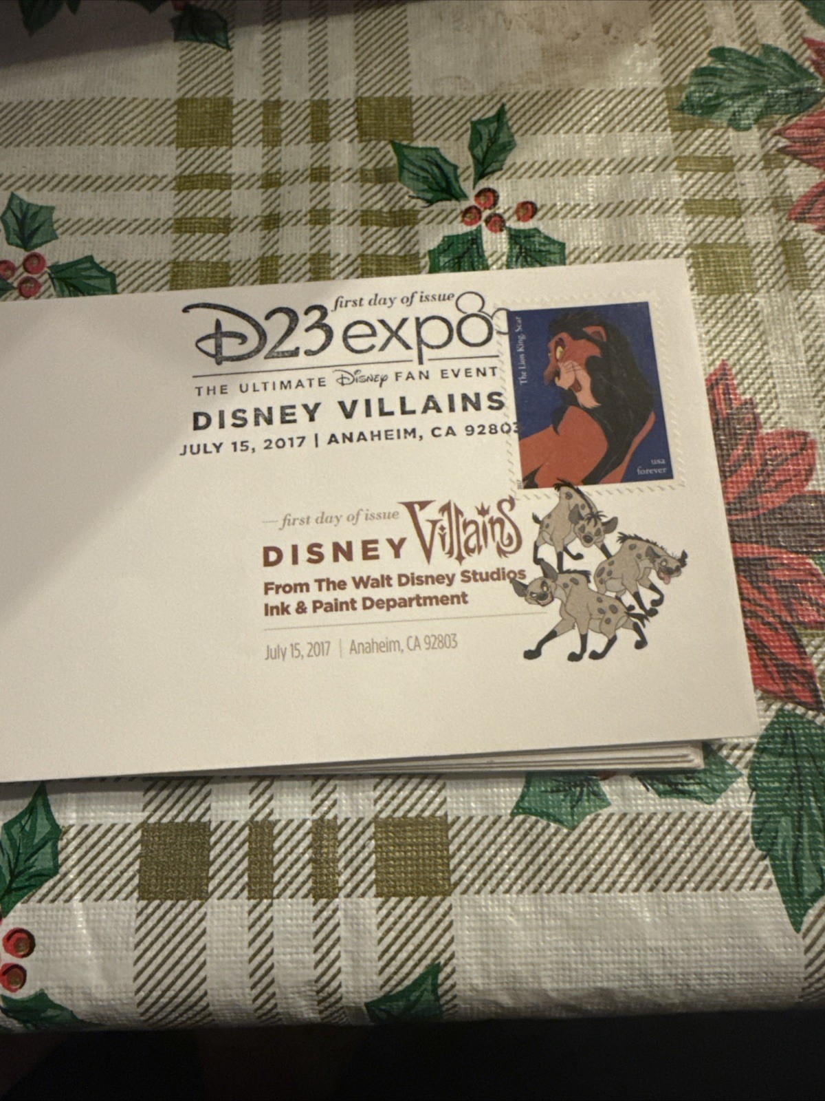 US Forever Stamps Disney Villains (set of 10) 2017 D23 Expo 1st day of issue