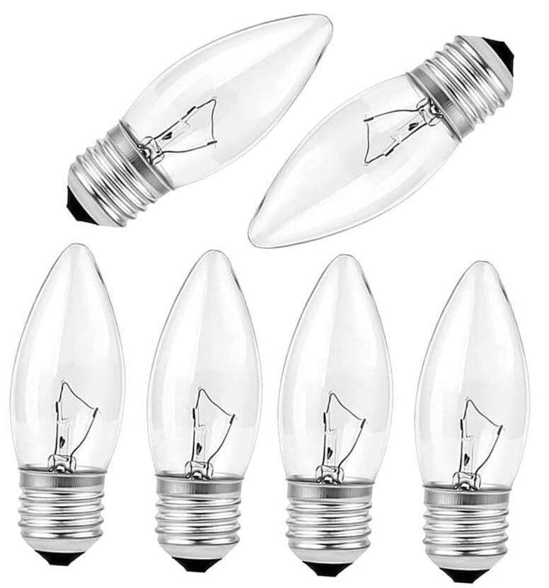 Incandescent Torpedo Tip Chandelier Bulbs - 25W Equivalent Dimmable Candle