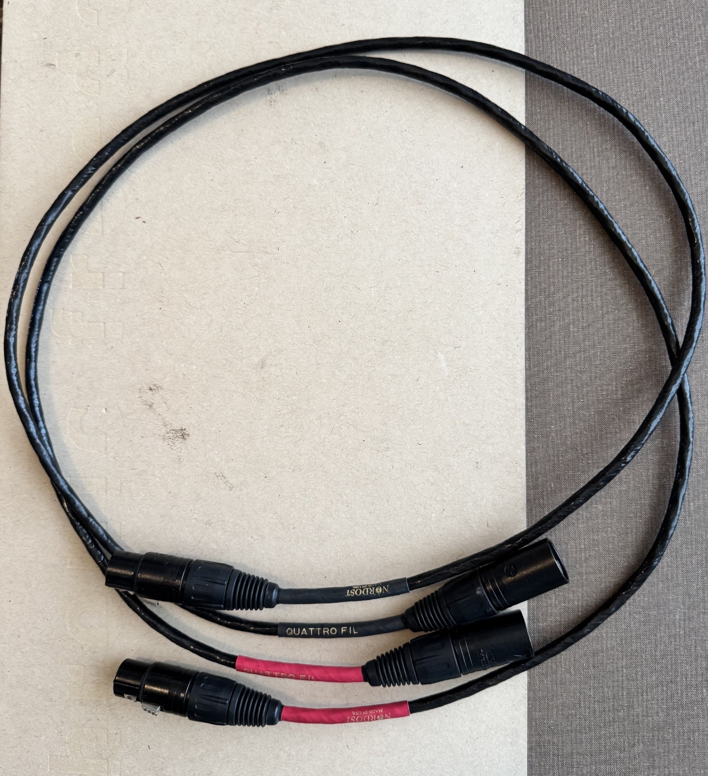Nordost Quattro Fil XLR superior interconnect cables. one pair, 1 meter