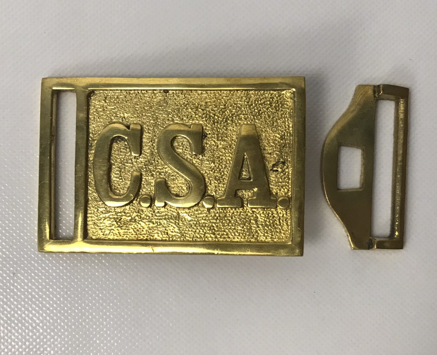 Rectangle 2 piece Confederate "CSA" Buckle