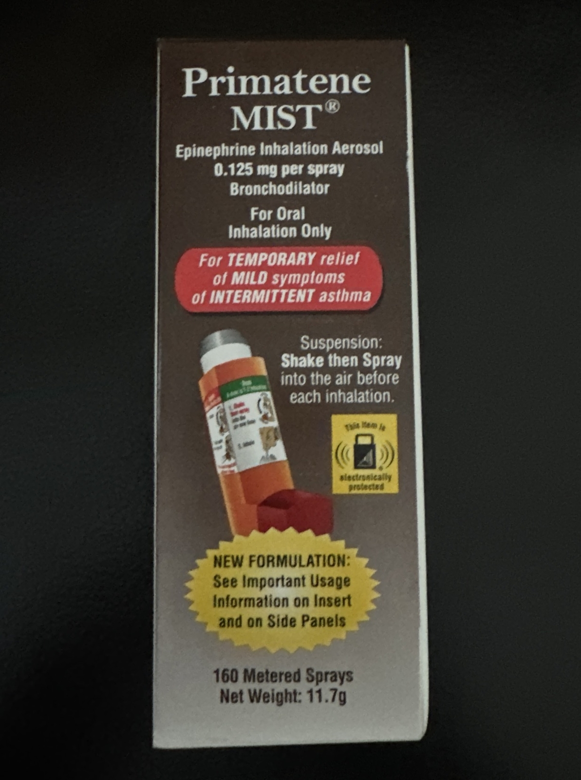 Primatene Mist Epinephrine Inhalation Aerosol 160 Sprays EXP 01/2026