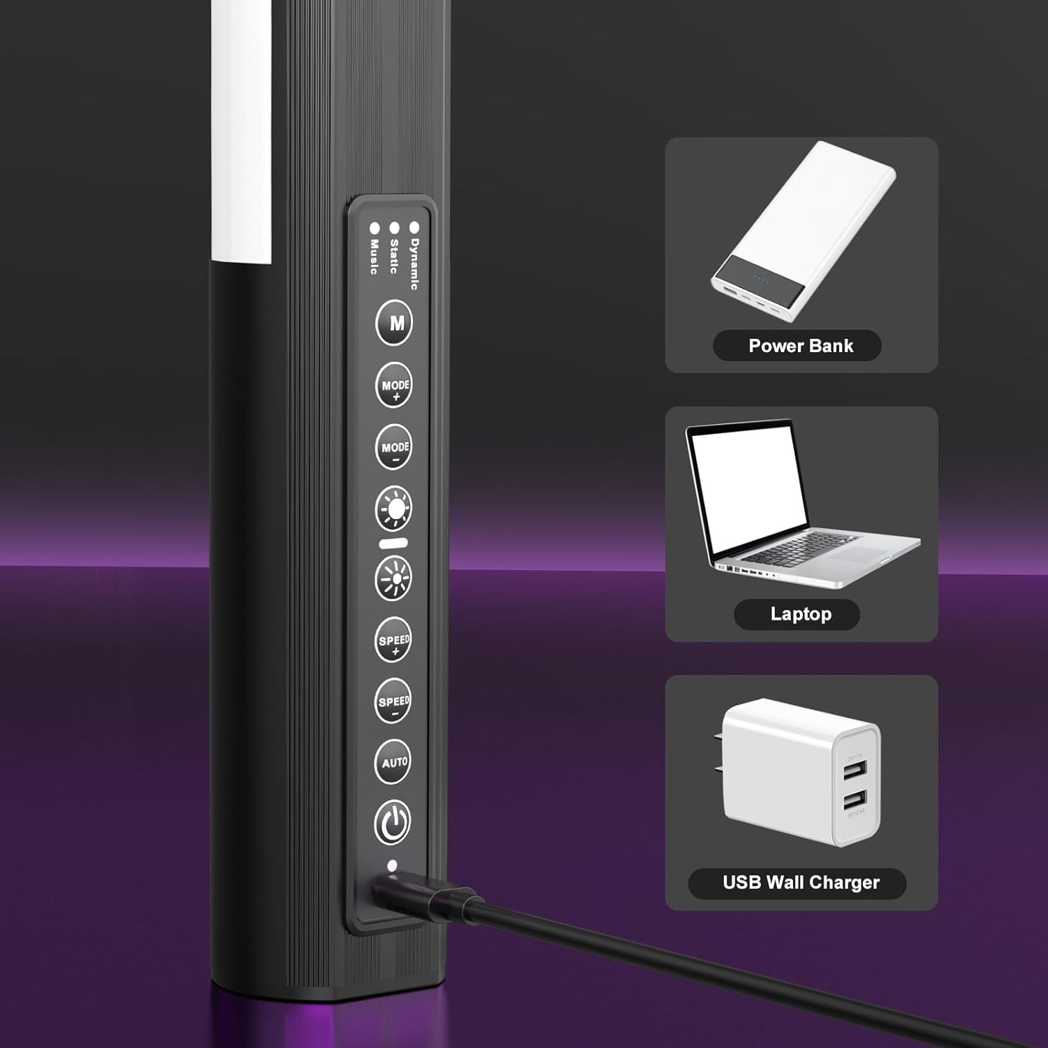 4 Pack RGB Tube Light with Tripod, Battery Powered 18W 4ft LED Video Light, Port