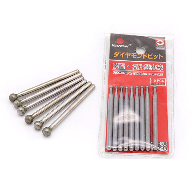 Ball Diamond 1.5mm - 6mm Grinding Burr Point Engraving Bits for Dremel Rotary