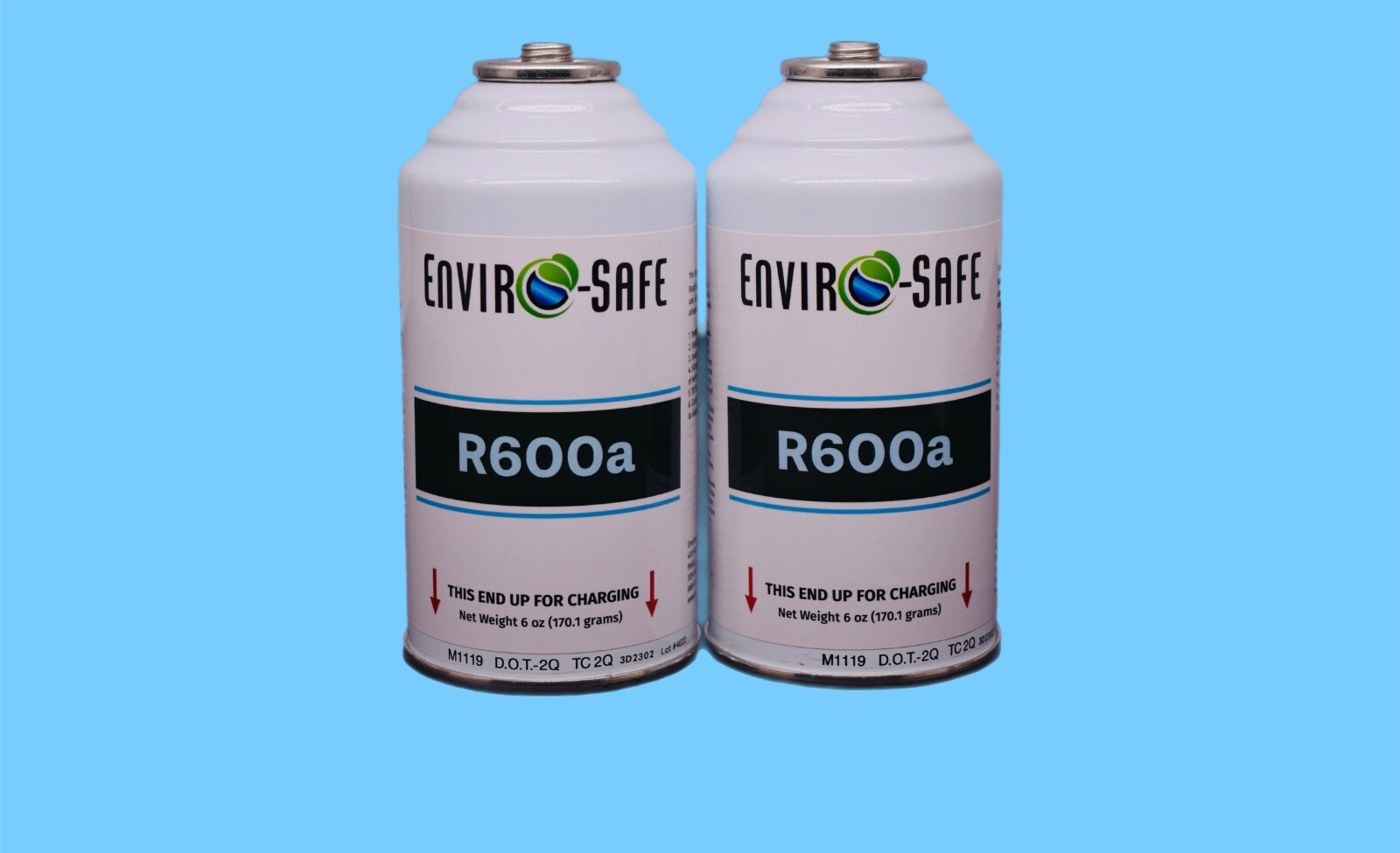 Enviro-Safe R600a Refrigerant | 2 Cans w/ Inverted Piercing | 6 oz cans