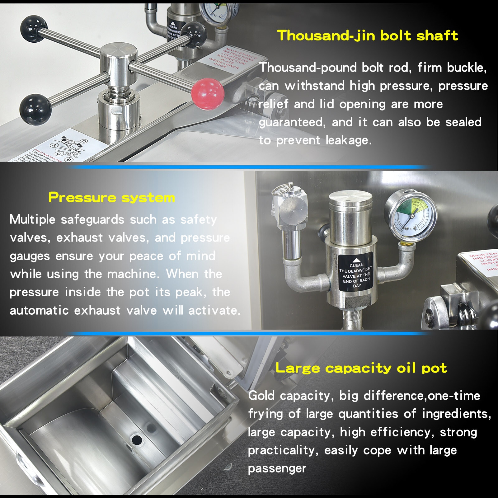 Kolice Commercial 25L Natrual Gas(LNG) Pressure Deep Fryer with Oil Filtration