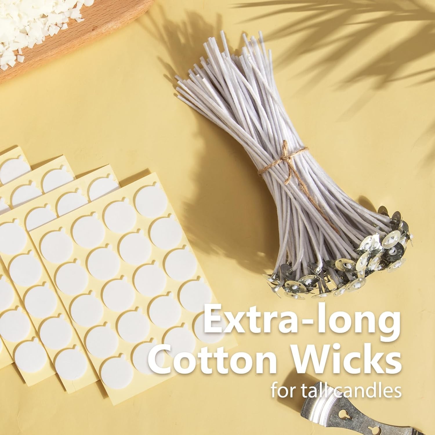 Soy Candle Wax Candle Making 5 LBS Natural Soy Wax Kit 100 Wicks and Stickers