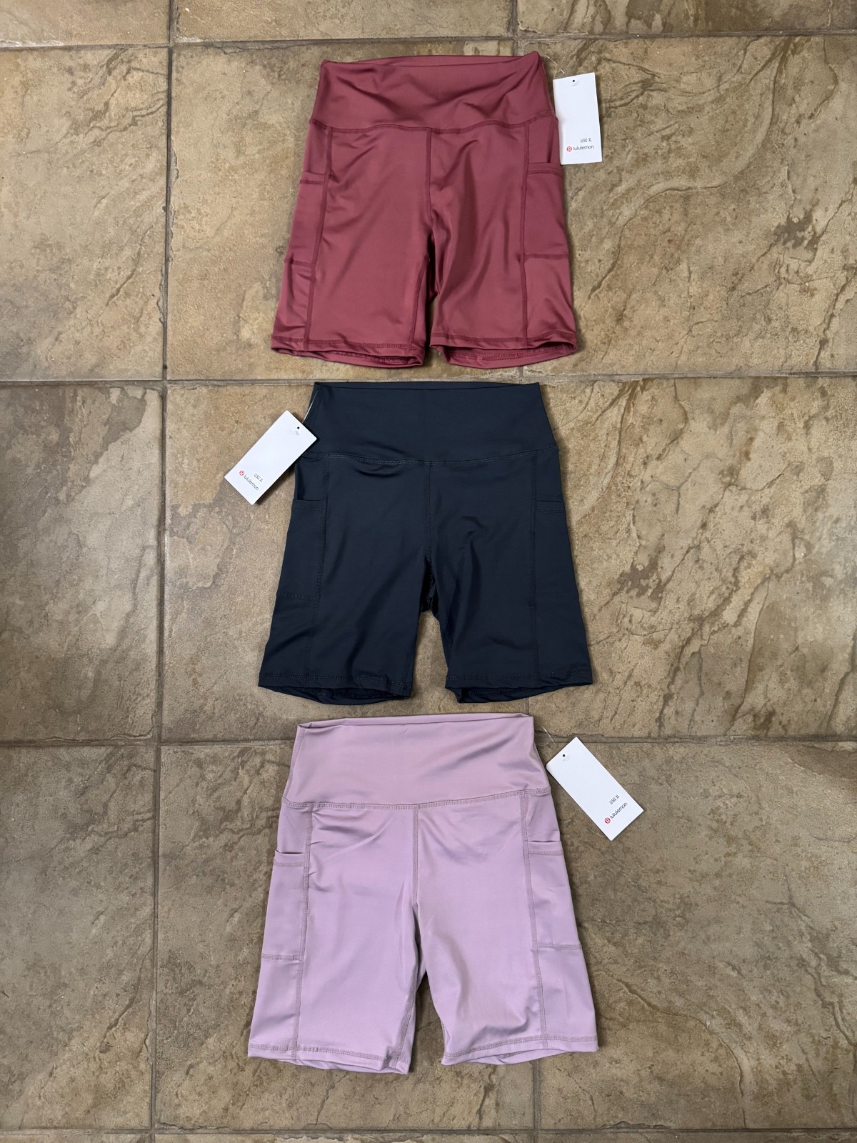 3 PAIR LULULEMON SHORTS WITH SIDE POCKETS WOMENS SIZE XL