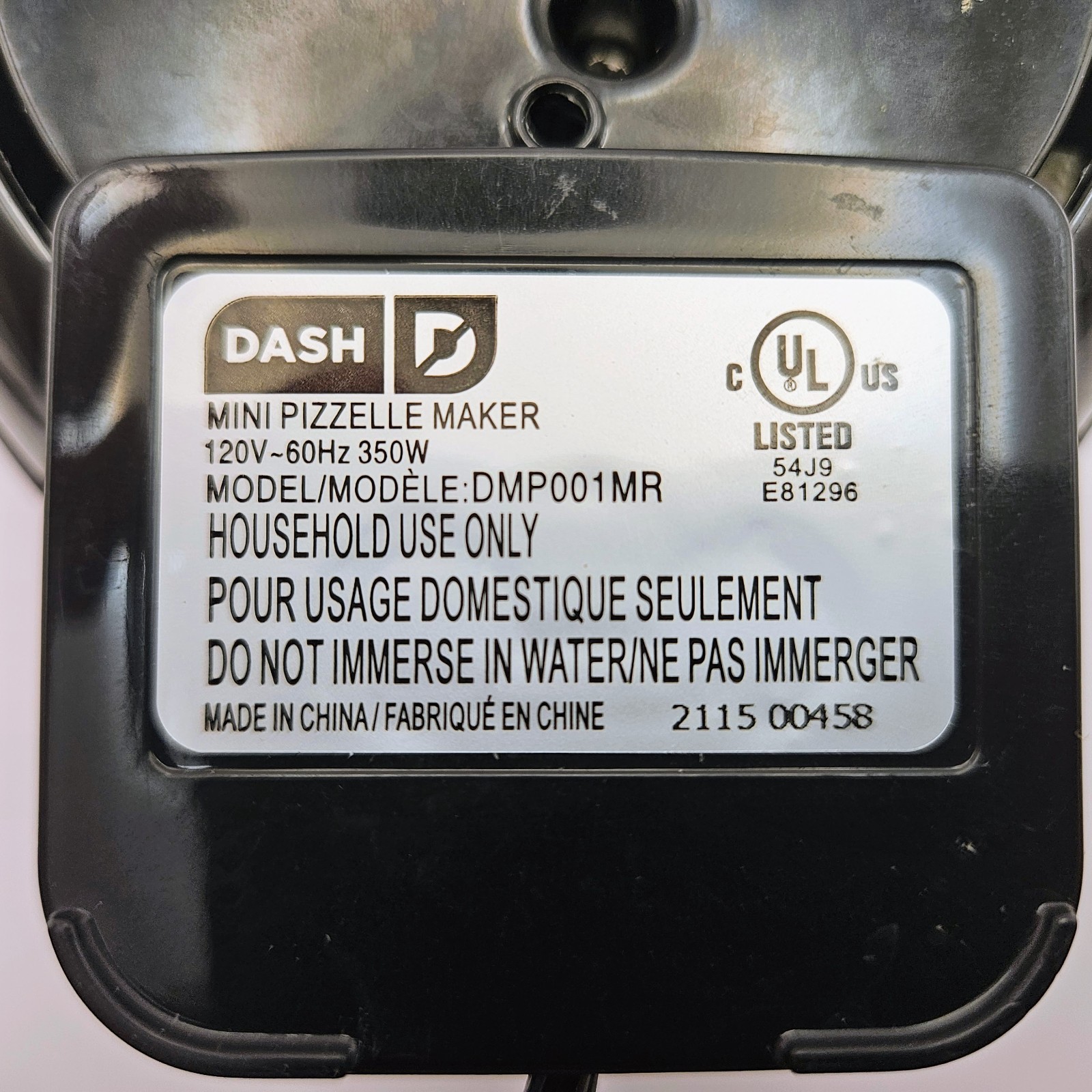 Dash Mini Pizzelle Maker Red Tested Working Model DMP001MR 350W