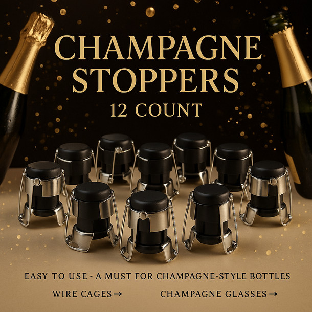 Label Peelers Champagne Stoppers 12 Count